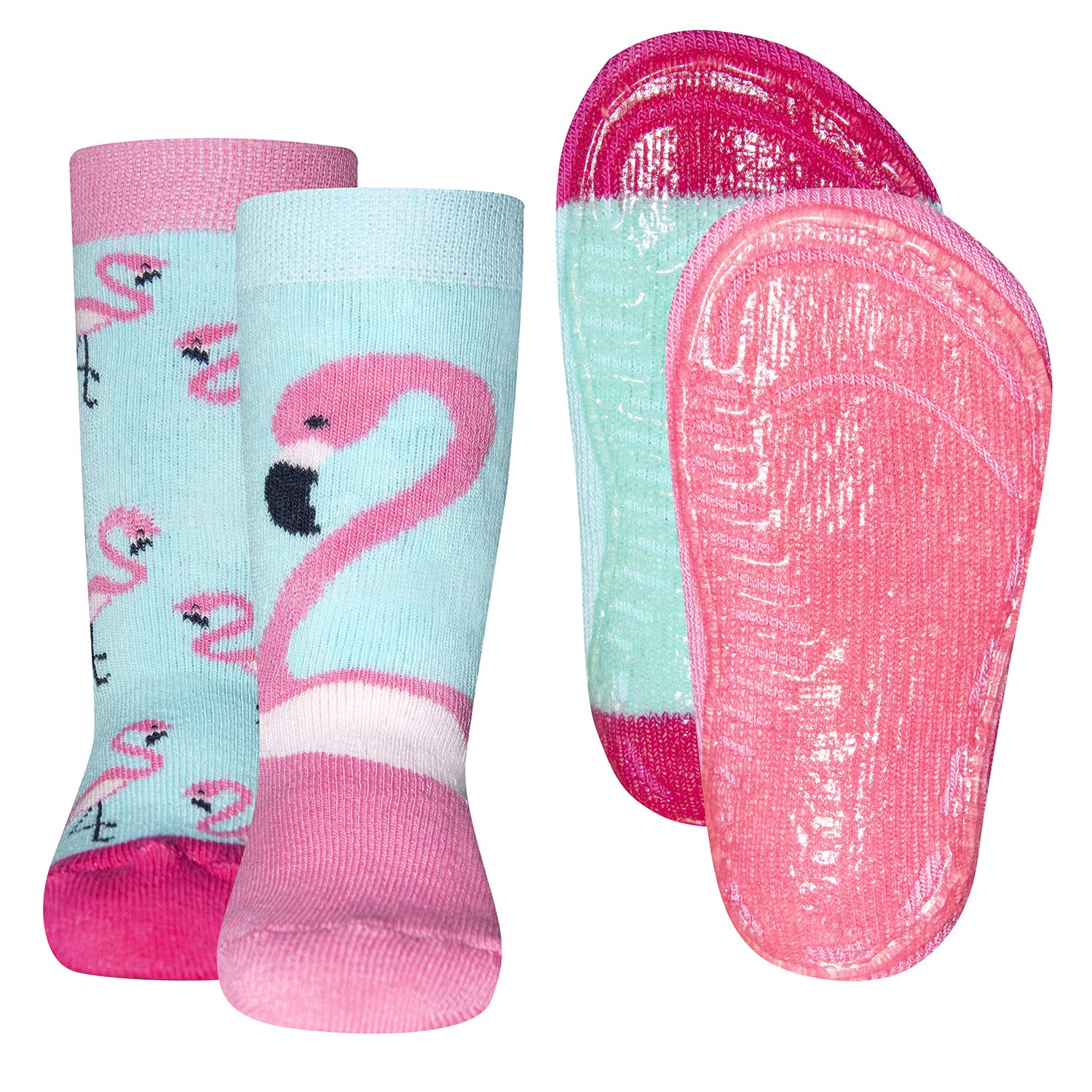 EWERS Stoppersocken Für Mädchen – 2er Pack Mit Frosch-Motiv, Anti-Rutsch-Sohle