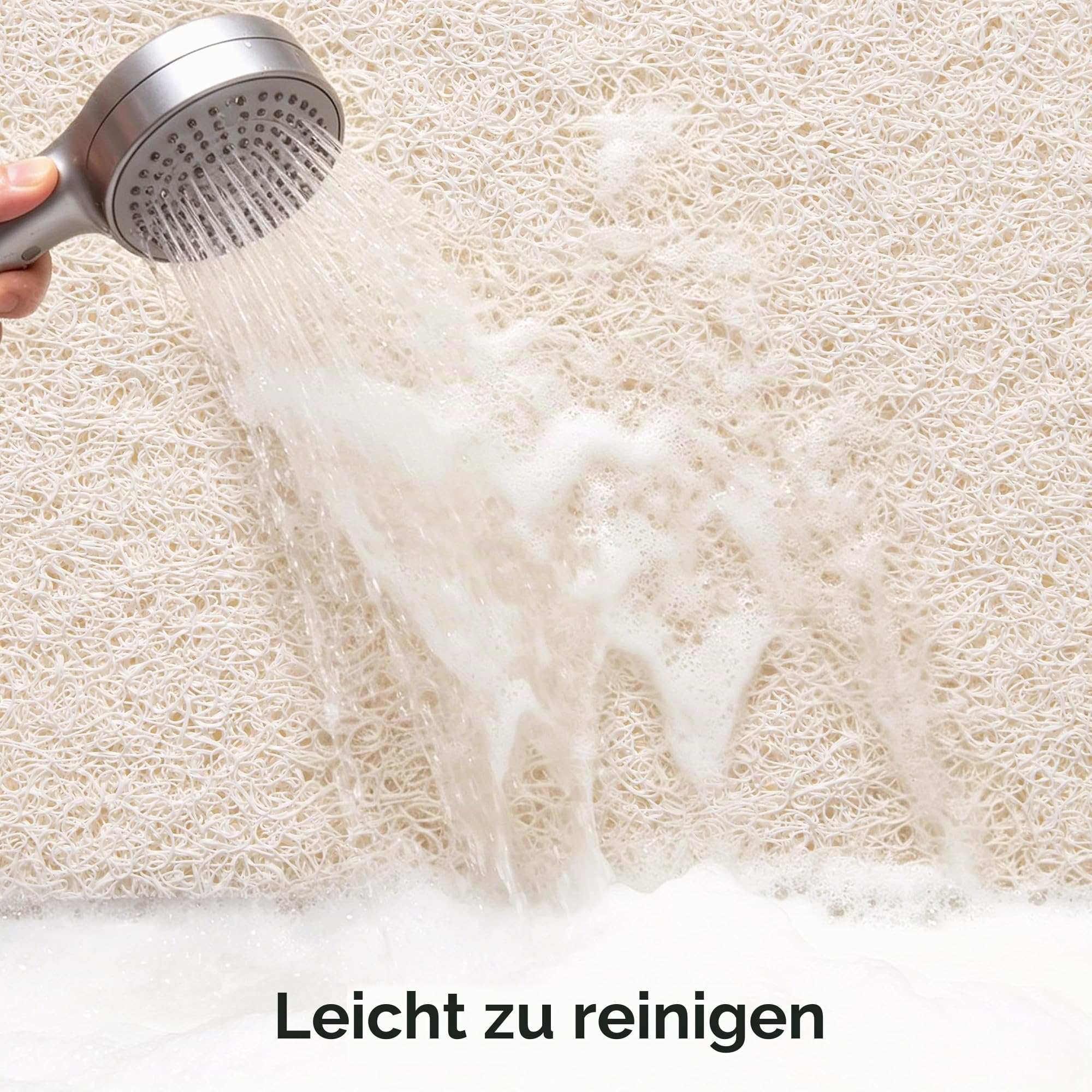 Asvin Weiche, strukturierte Badematte, ca. 60 x 81 cm, phthalatfrei, rutschfeste Komfort-Badewannenmatten mit Ablauföffnungen, PVC-Luffa-Badezimmermatte für Nassbereiche, schnell trocknend