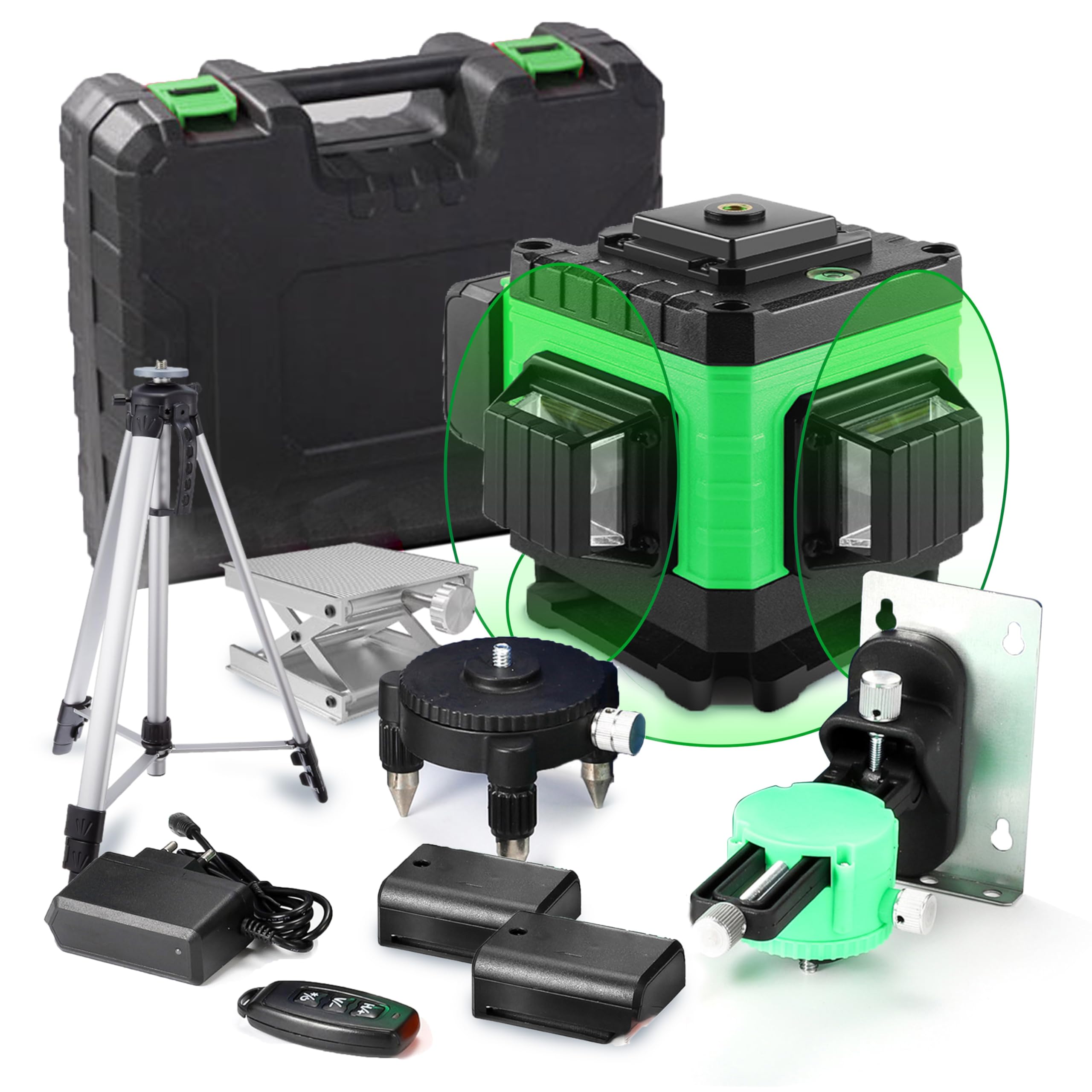 Amazon | レーザー墨出し器 フルライン 3×360° 12ライン グリーン 三脚  