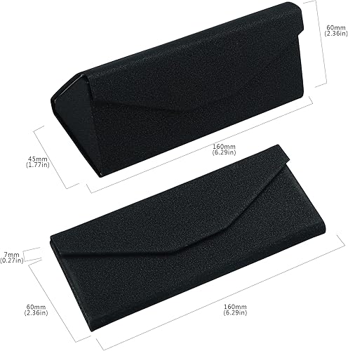 Miniatura 3 de VisionGlobal Paquete de 2 fundas rígidas para lentes con diseño plegable, funda portátil para gafas de sol para protección de lentes, ligera