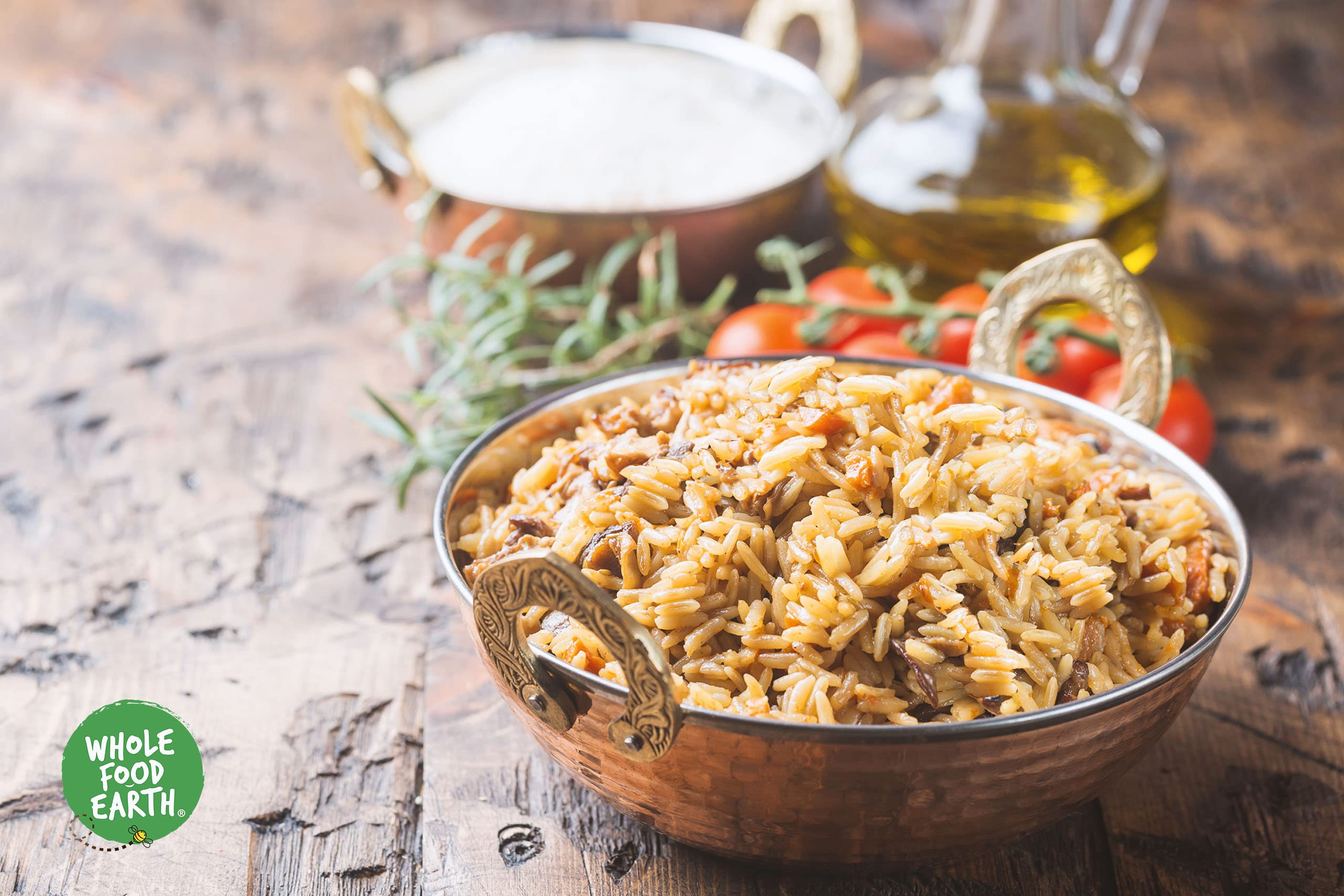 Wholefood Earth Bio-Langkorn-Naturreis 3 kg gentechnikfrei Vegan Faserquelle Aus kontrolliert biologischem Anbau (Packung mit 2)
