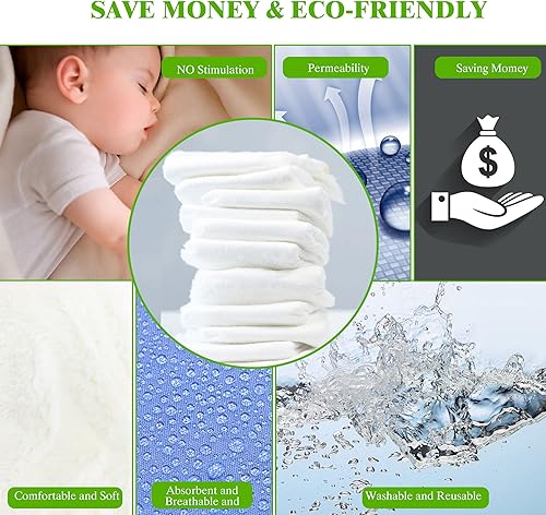 Miniatura 3 de Pañales de tela preplegados, de algodón de primera calidad, 3 capas, respetuosos con el medio ambiente, lavables, para bebés y niños pequeños,
