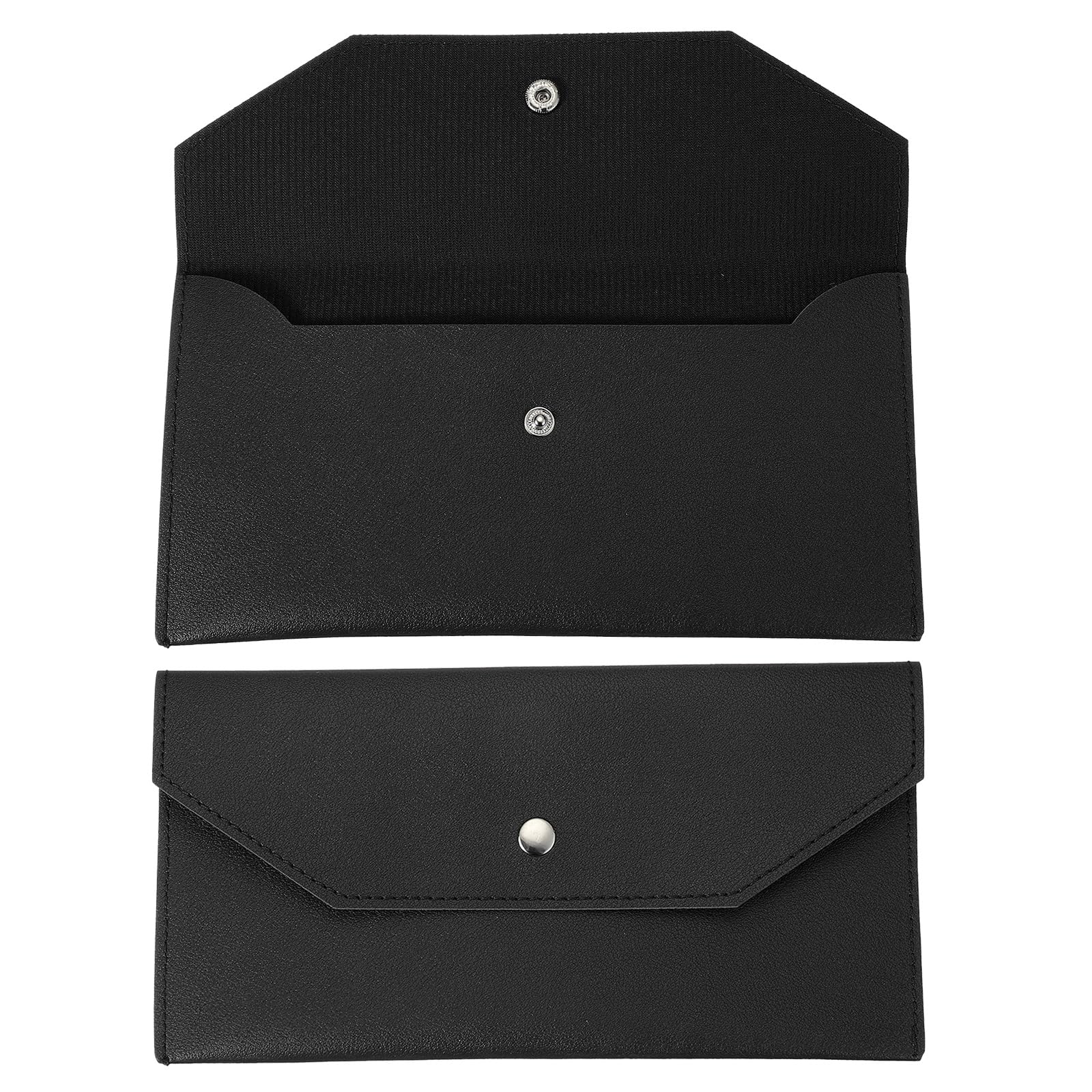PATIKIL Cash Envelope Wallet, Budget Cash Holder Reusable Money Bag Pouch Leather Money Organizer Pouch for Men Women Receipt Check Bill Travel Graduation Holidays, Black