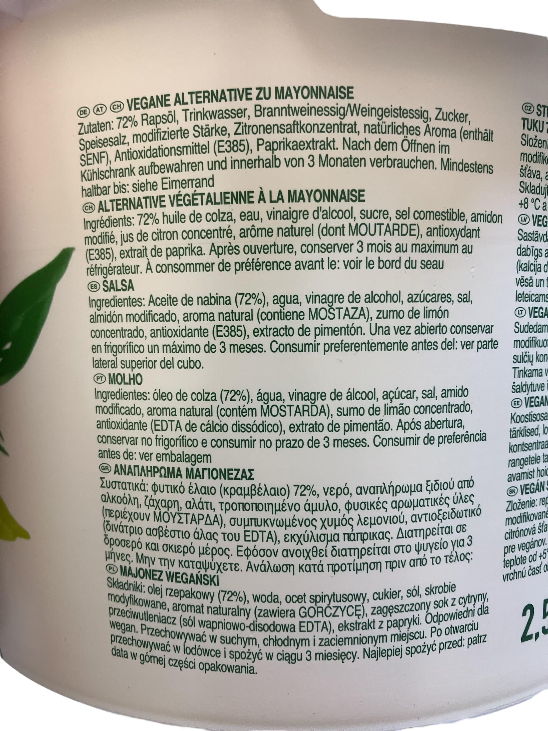 Hellmann´s vegane Mayonnaise 2,5 Kg / 2,62 L und 50g Wendlers Kräutersalz