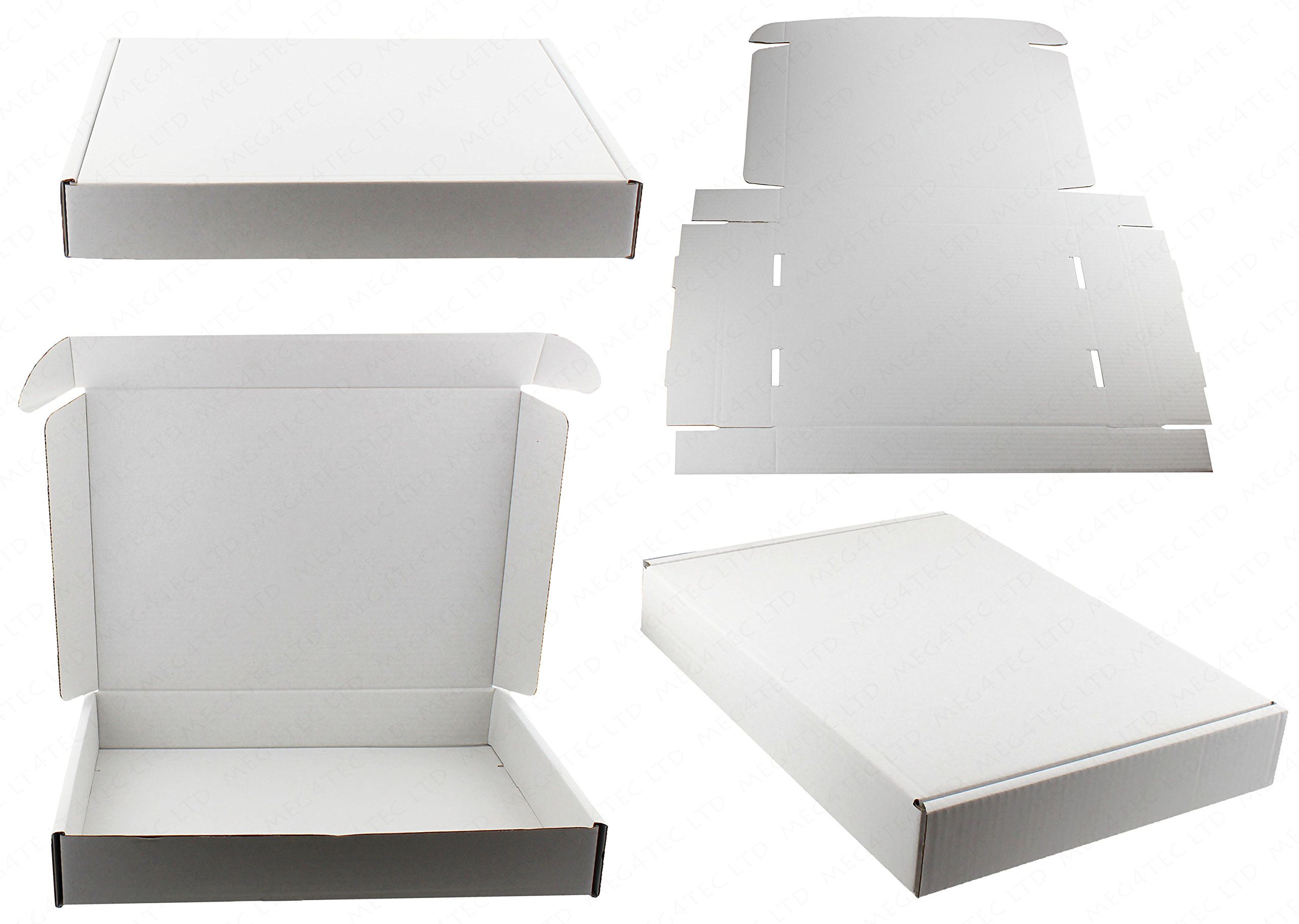 Small Parcel Strong White Cardboard Box Shipping Post 42x31x6.5cm 16.5x12x2.5" (200)