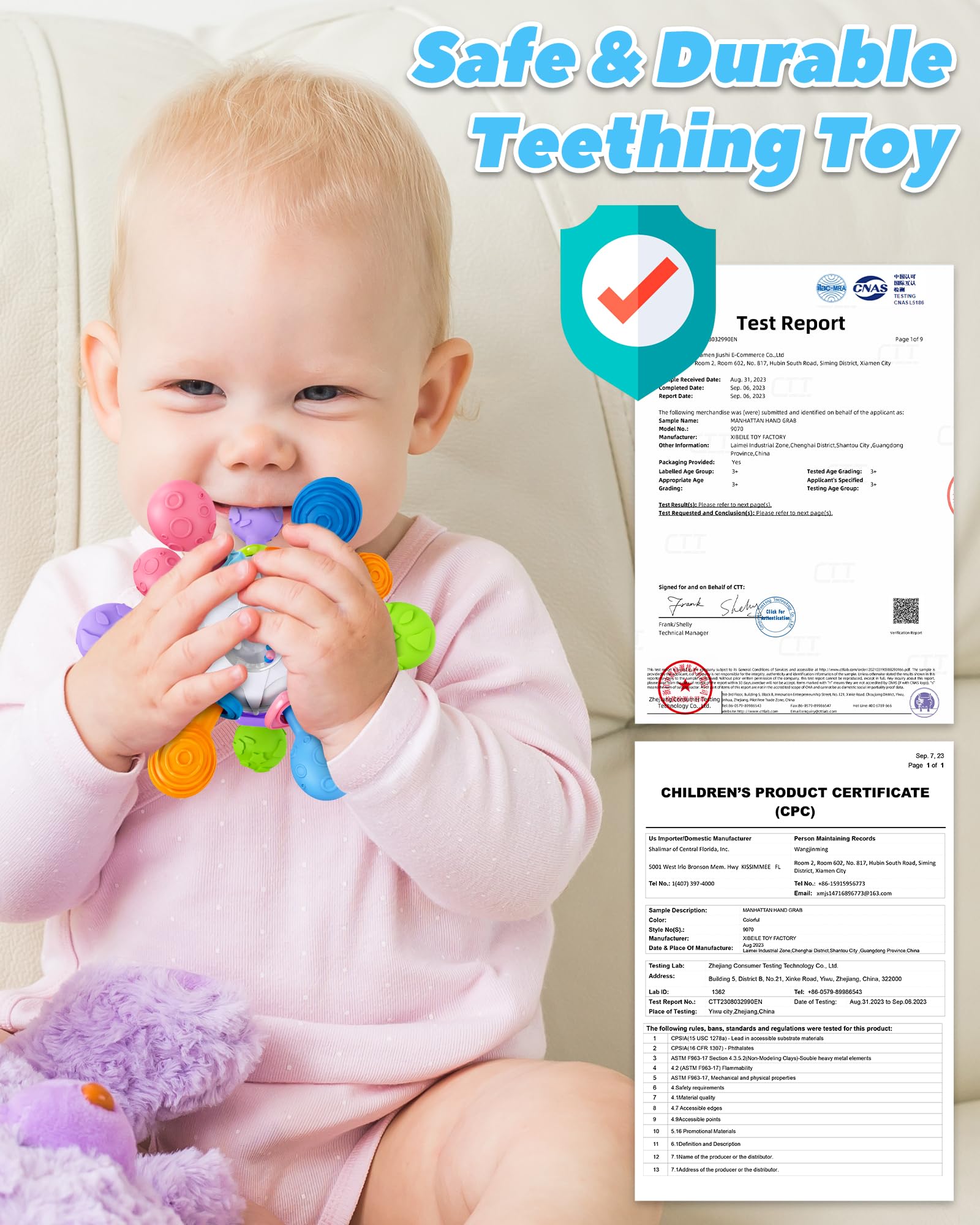 Baby Teething Toys for 0-6 6-12 Months Ages 0-2, Tummy Time Montessori Toys for Babies 0 3 6 9 12 18 Months, Newborn Infant Sensory Toys, Baby Stocking Stuffers Gifts for Boys Girls