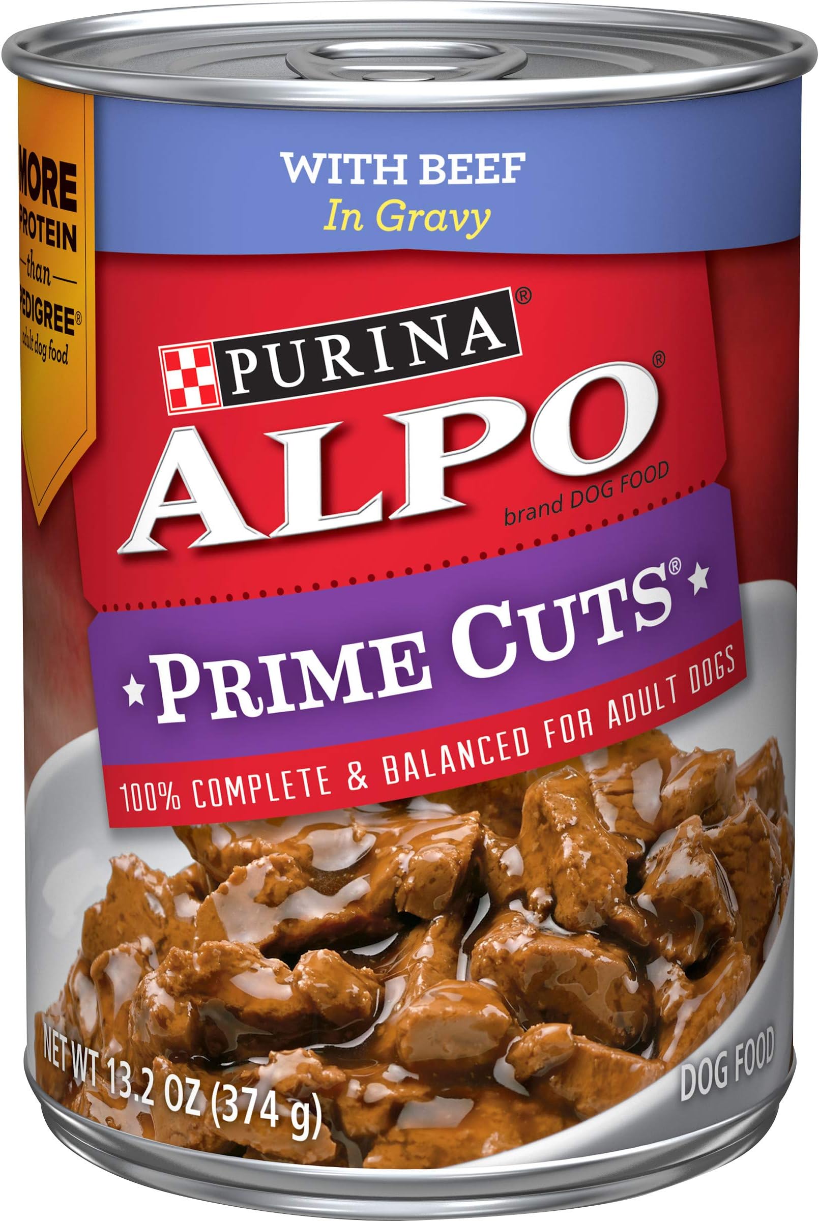 Purina ALPO Gravy Wet Dog Food, Prime Cuts With Beef - (12) 13.2 oz. Cans