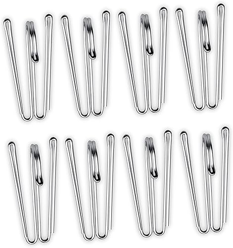 Ganchos de metal para cortinas, pasadores de cinta plisados, resistentes ganchos profundos (paquete de 20)