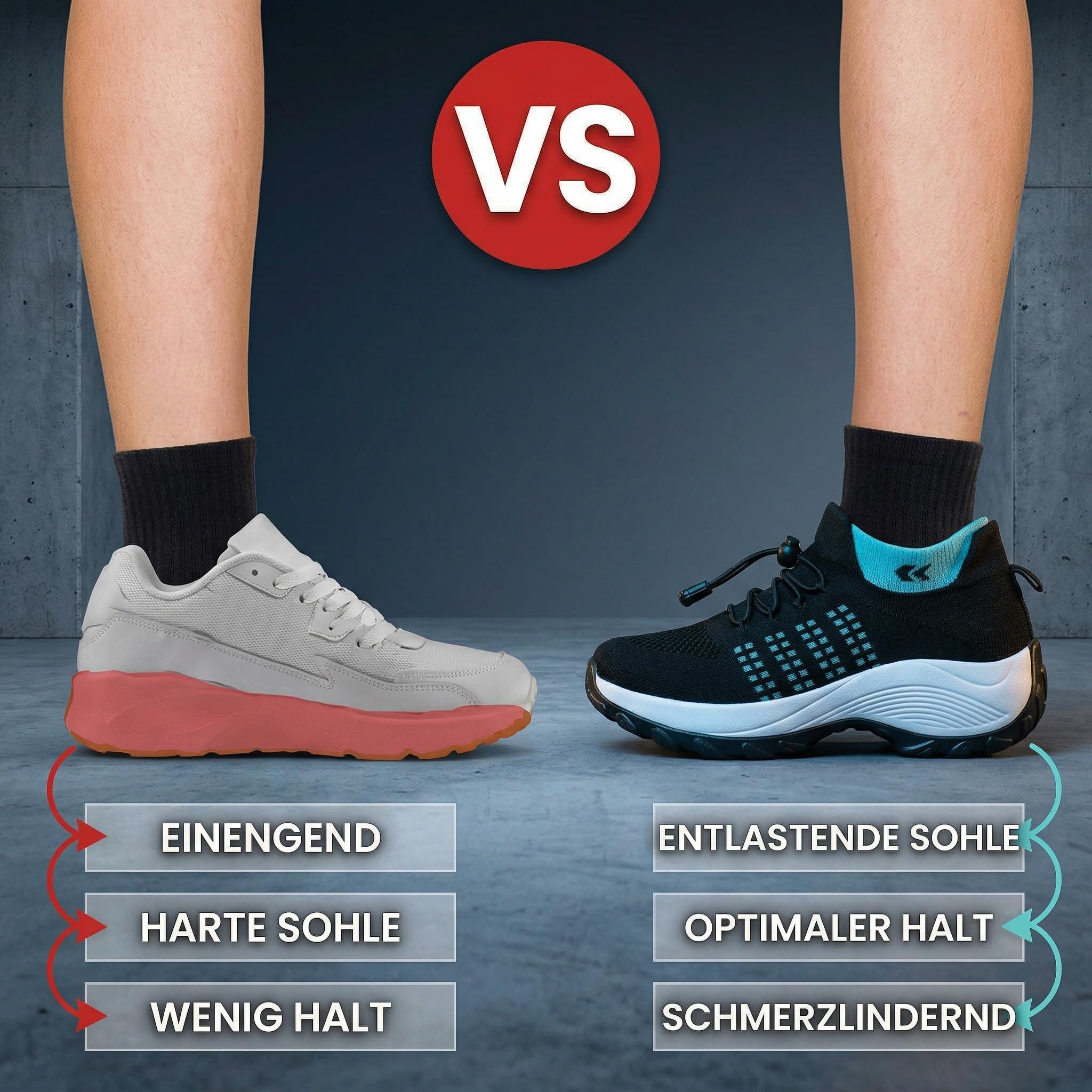 Orthofit Orthopädische Schuhe Damen Sneaker mit Ergonomischer Einlage Schmerzlindernd Atmungsaktiv für Alltag und Arbeit