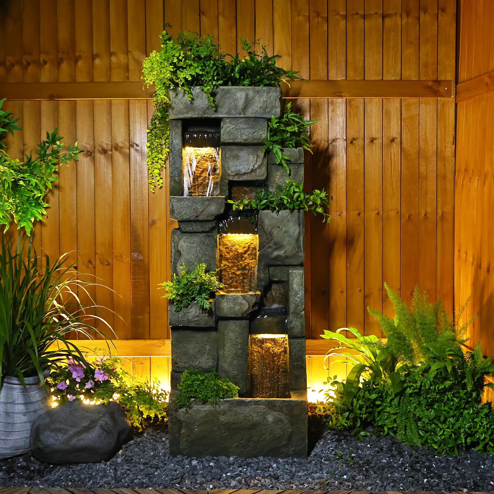 Bumilgar 56.3 Inch Water Wall with Planter