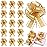 WILLBOND 20 Pieces 6 Inch Pull Bows Gift Wrapping Ribbon Pull Bows for Christmas Wedding Baskets Valentine Multicolor Wrap Accessory for Gift Present Holiday Decor(Gold)