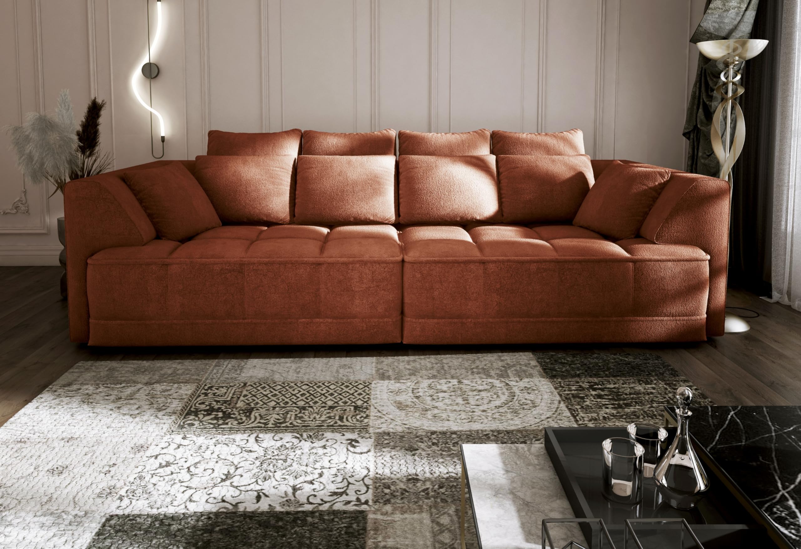 Big Sofa Tiga XXL, Schlafsofa, Couch, Schlafcouch mit Schlaffunktion 302 cm Breit (Aphrodite 9)