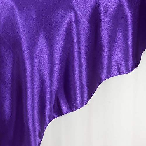 Miniatura 9 de Efavormart - 5 manteles cuadrados de satén de 60 x 60 pulgadas, sin costuras, color morado