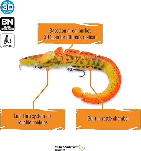 Miniatura 9 de Savage Gear 3D Burbot Ribbontail - Señuelo hundimiento
