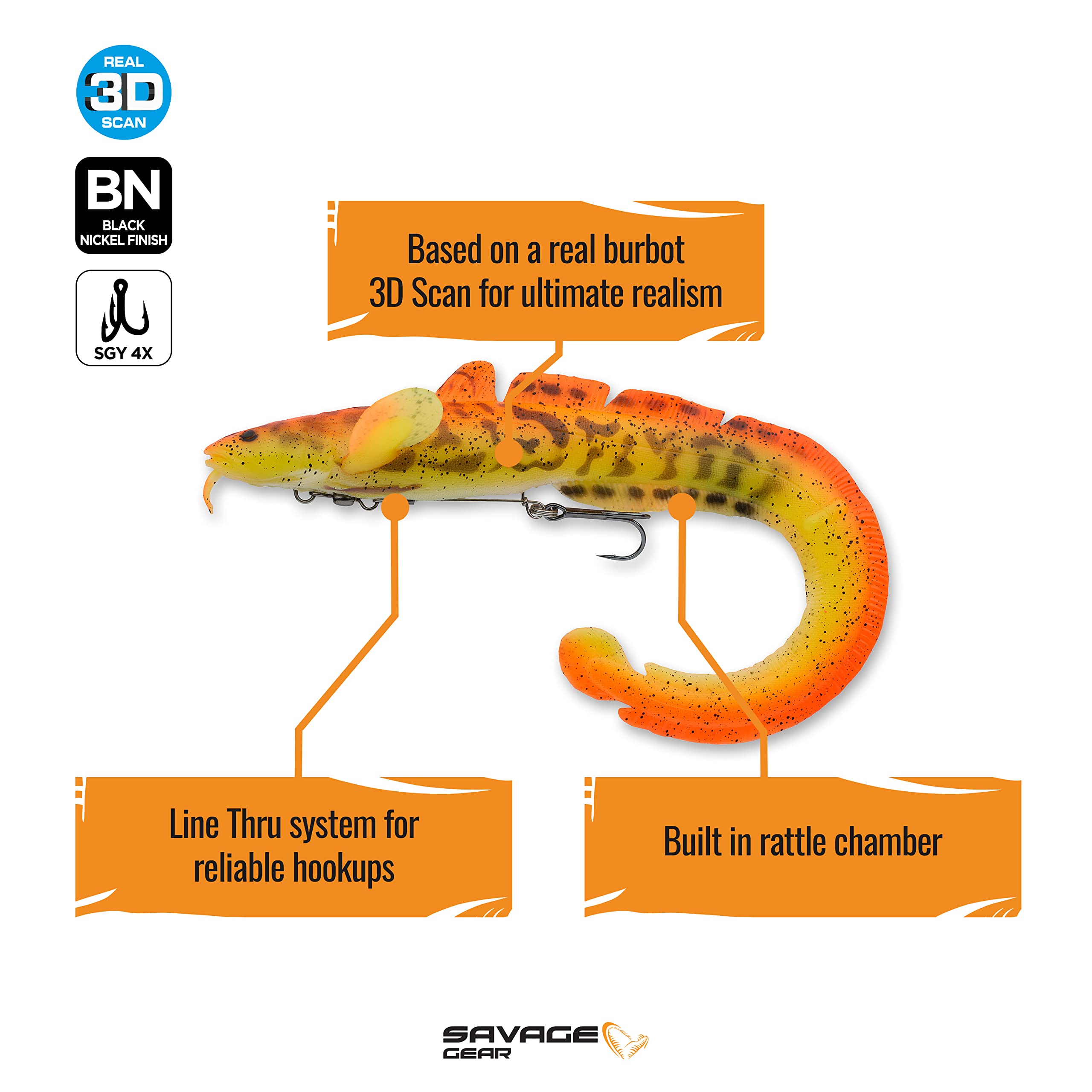 Savage Gear Pesca 3D con bottone, esche morbide