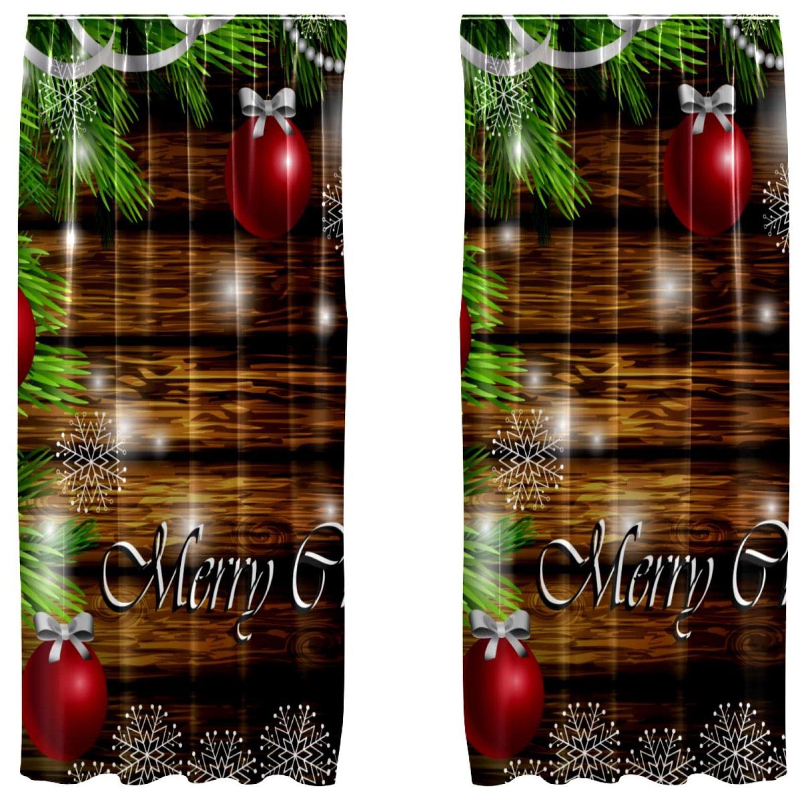 Rideaux occultants de Noël en microfibre créant une ambiance chaleureuse dans votre chambre
