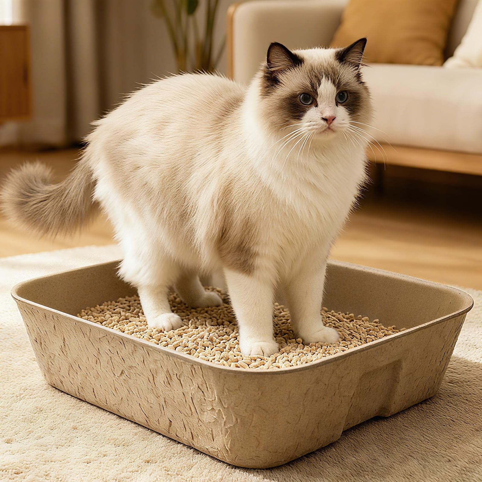 Confezione da 8 lettiere usa e getta per gatti, vassoi di carta portatili per lettiera, grandi e resistenti alle perdite, per conigli, piccoli animali, per interni ed esterni, 40,6 x 30,5 x