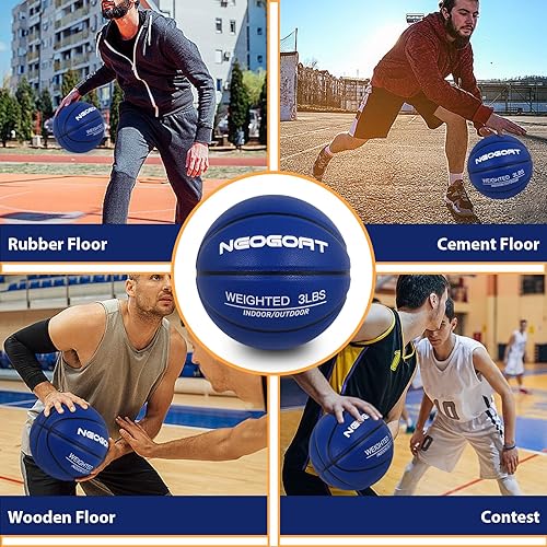 Miniatura 5 de 3LBS2.2LBS 29.5"28.5" Weighted Heavy Basketball Training Equipment for in& Outdoor Improving Handling Dribbling, Passing&Rebounding Skills Weighted