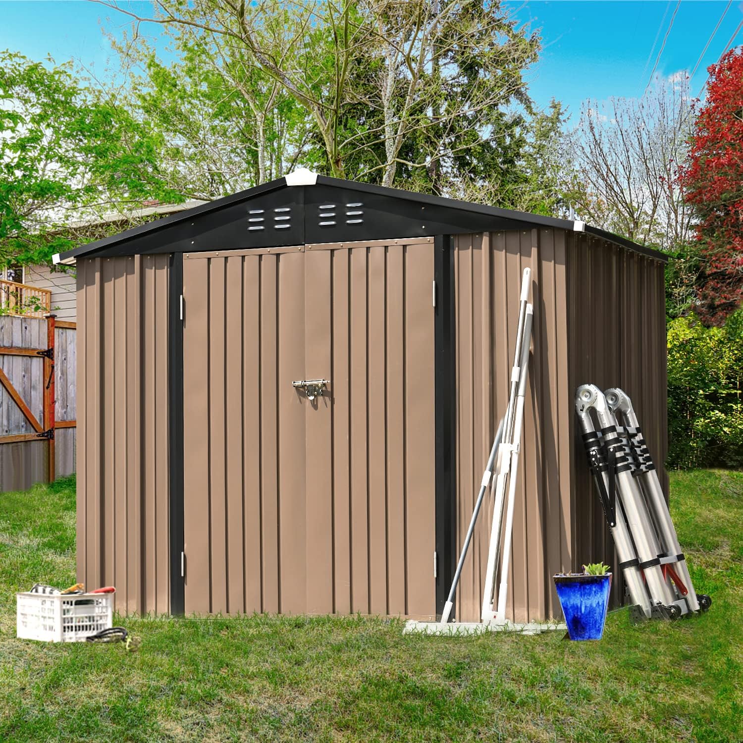 Storage Shed 8 x 6 FT Outdoor Storage Shed Outdoor Sheds