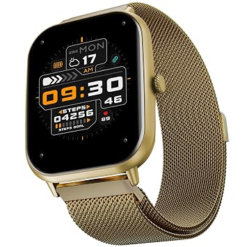 Fire-Boltt Ninja Call Pro Max Ultra Bluetooth Calling Smart Watch, 2.01" HD Display, 120+ Sports Modes, Health Suite, AI Voice Assistance, SpO2 Smartwatch for Men & Women - Gold Link