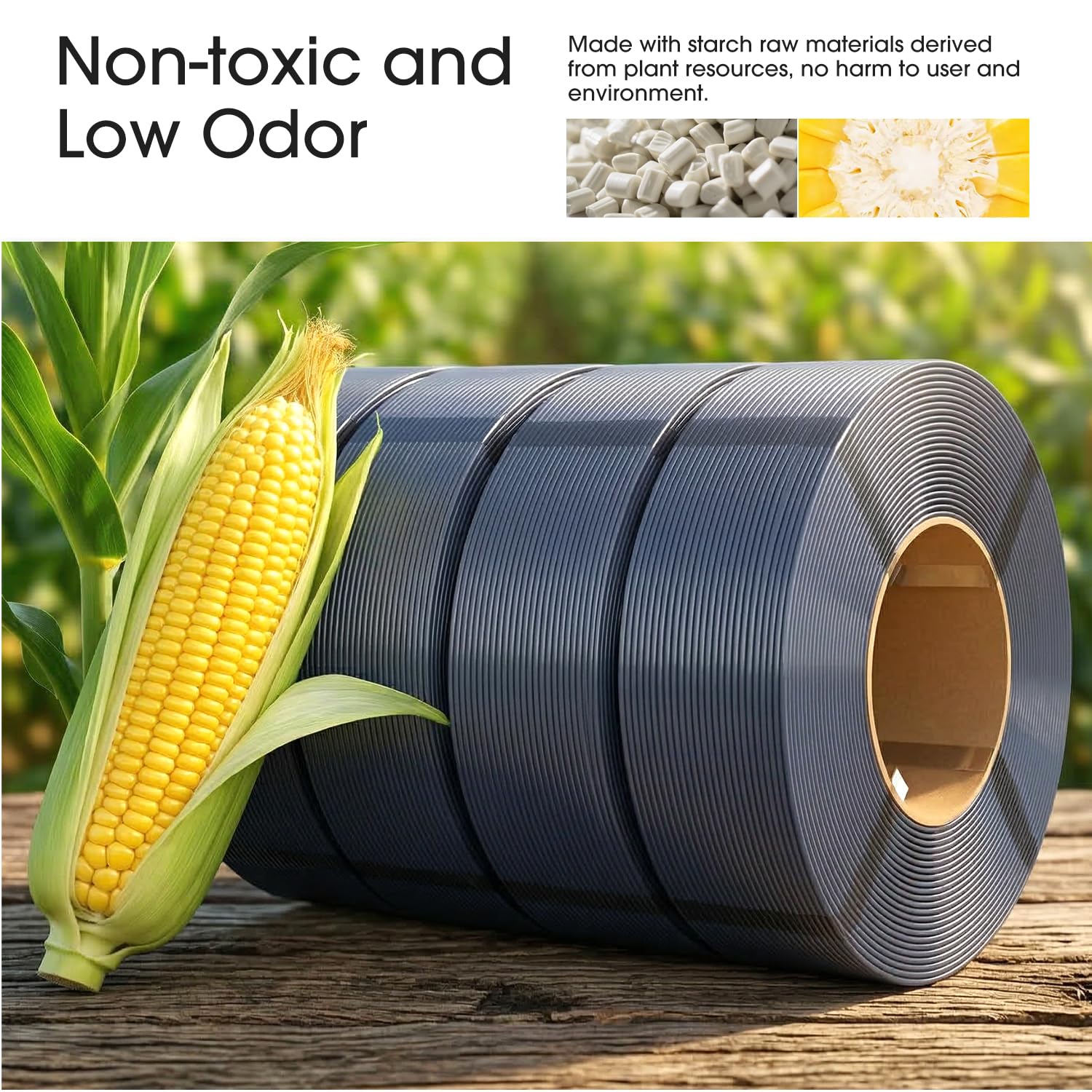 eSUN PLA+ Refill Filamento di ricarica 1,75 mm 4kg Bianco Osso | Filamento ecologico senza bobina per eSpool. Riduci gli sprechi di plastica mantenendo un'elevata precisione di stampa.