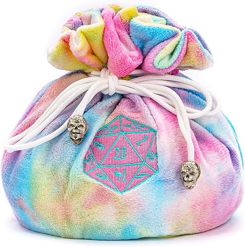 Miniatura 20 de Bolsas grandes para dados D&D con bolsillos, bolsa de almacenamiento verde con logotipo D20 para dados de juego de rol DND