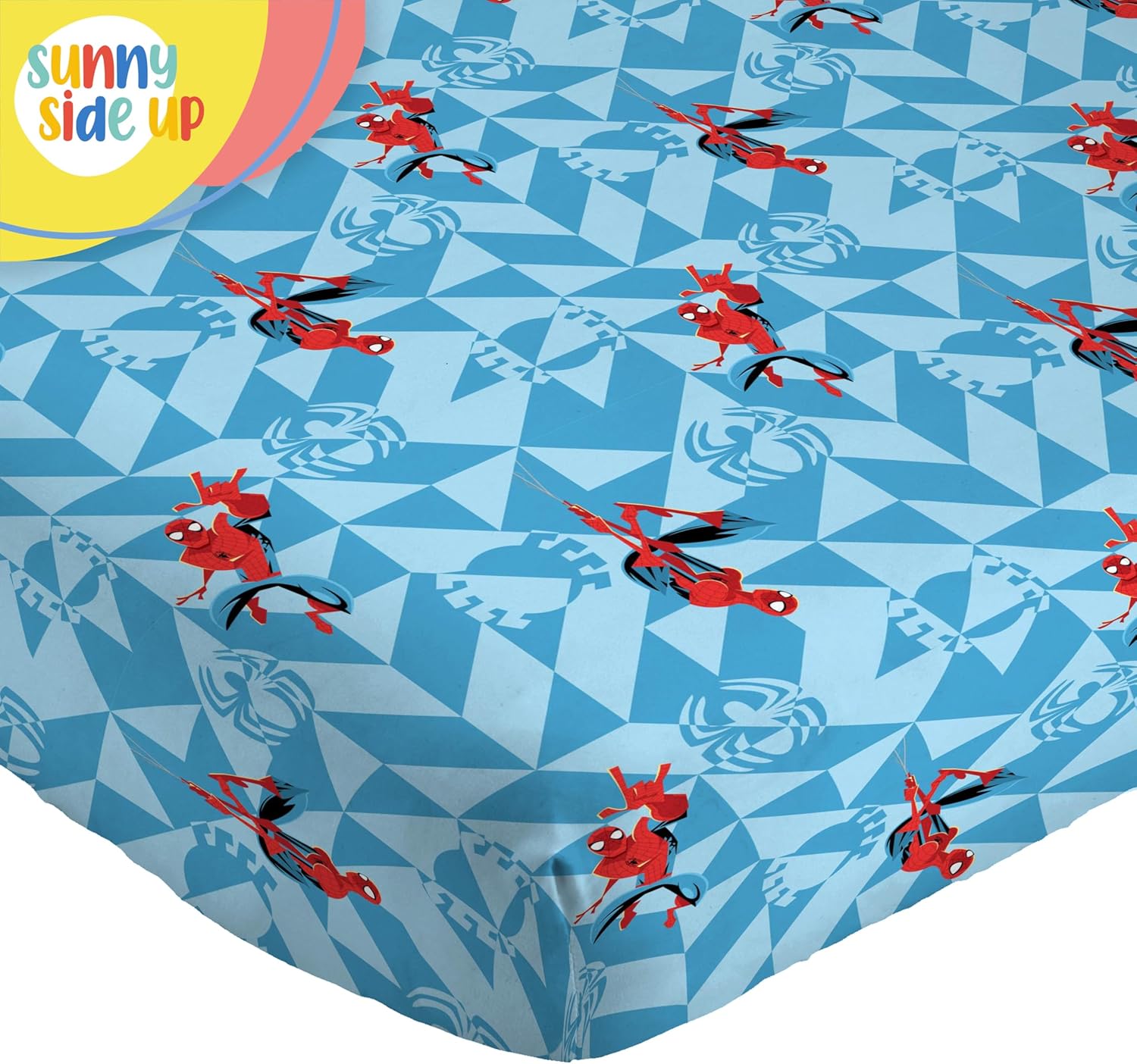 Sunny Side Up Kids Sheet Set Includes Sheets and Pillow Cover - 100% Microfiber Bedding and Room Decor, Blue - Spiderman, 4 Piece Full