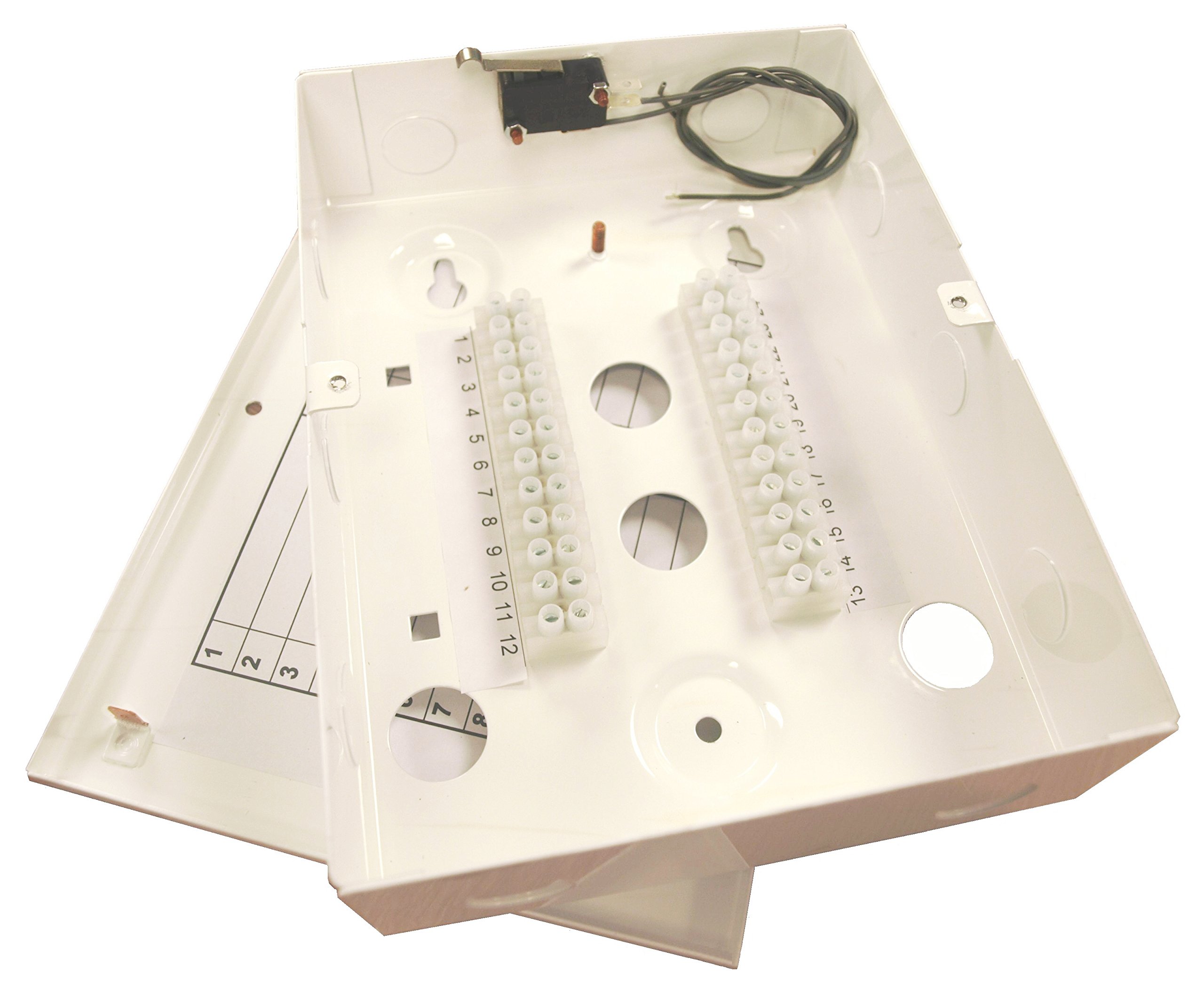 Dantech DA329 Powder Coated Steel 24 Terminal 155mm x 208mm x 55mm Wall Mount Junction Box with Cable Knock-Outs and lid Tamper Switch