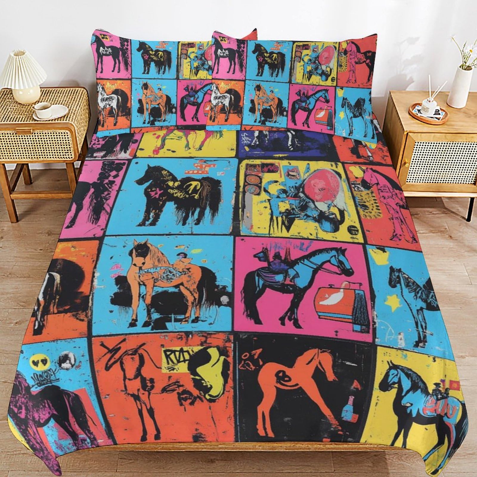 Parure de lit 220x240 cm en microfibre pour couette deux personnes et chambre d'enfant
