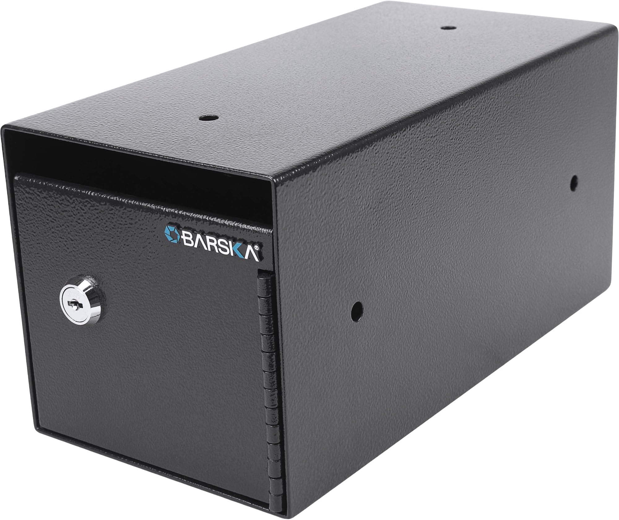 Barska Key Lock Depository Drop Safe – Steel Lock Box with Drop Slot, Anti-Fishing Baffle, for Cash, Receipts, Keys & Valuables – Ideal for Business & Office Use