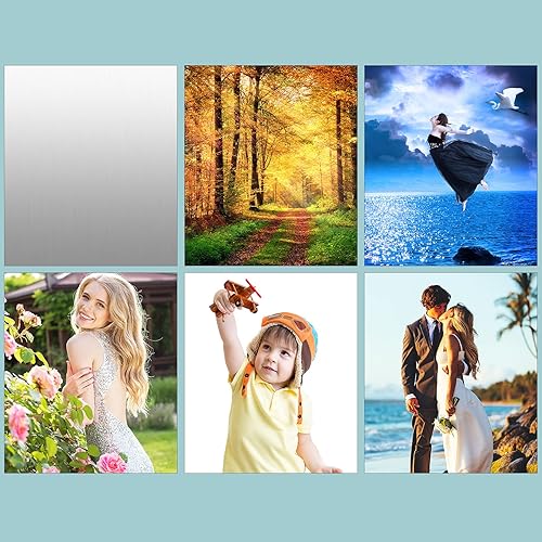 Miniatura 6 de 6 piezas de sublimación de aluminio en blanco de metal para fotos de pared de metal para impresión de sublimación térmica, cartel de fotos (plata)