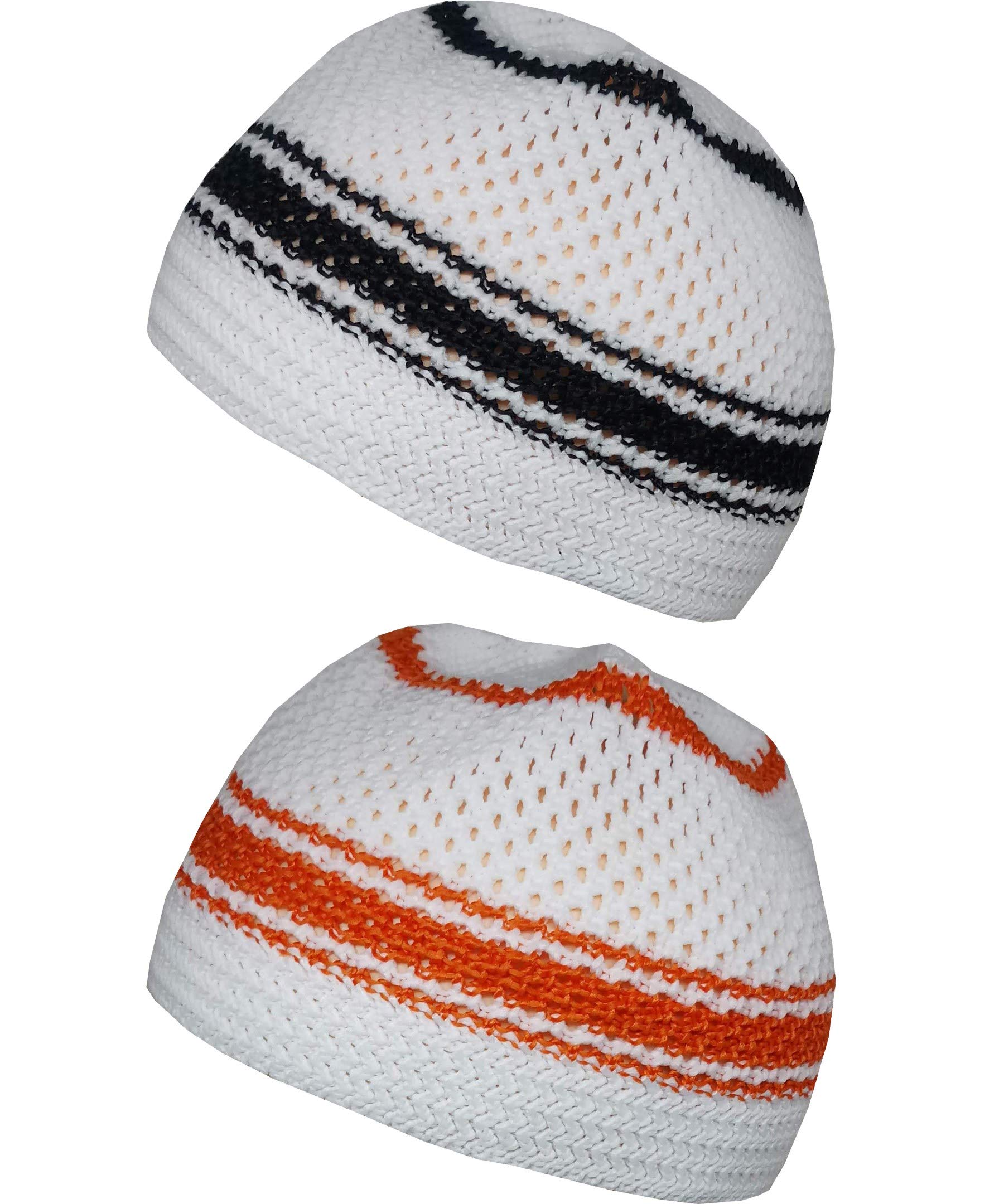 Set 2 Muslim Skull Cap AMN-202 Taqiyah Headwear Beanie Islam Crochet Takke Kufi Hat