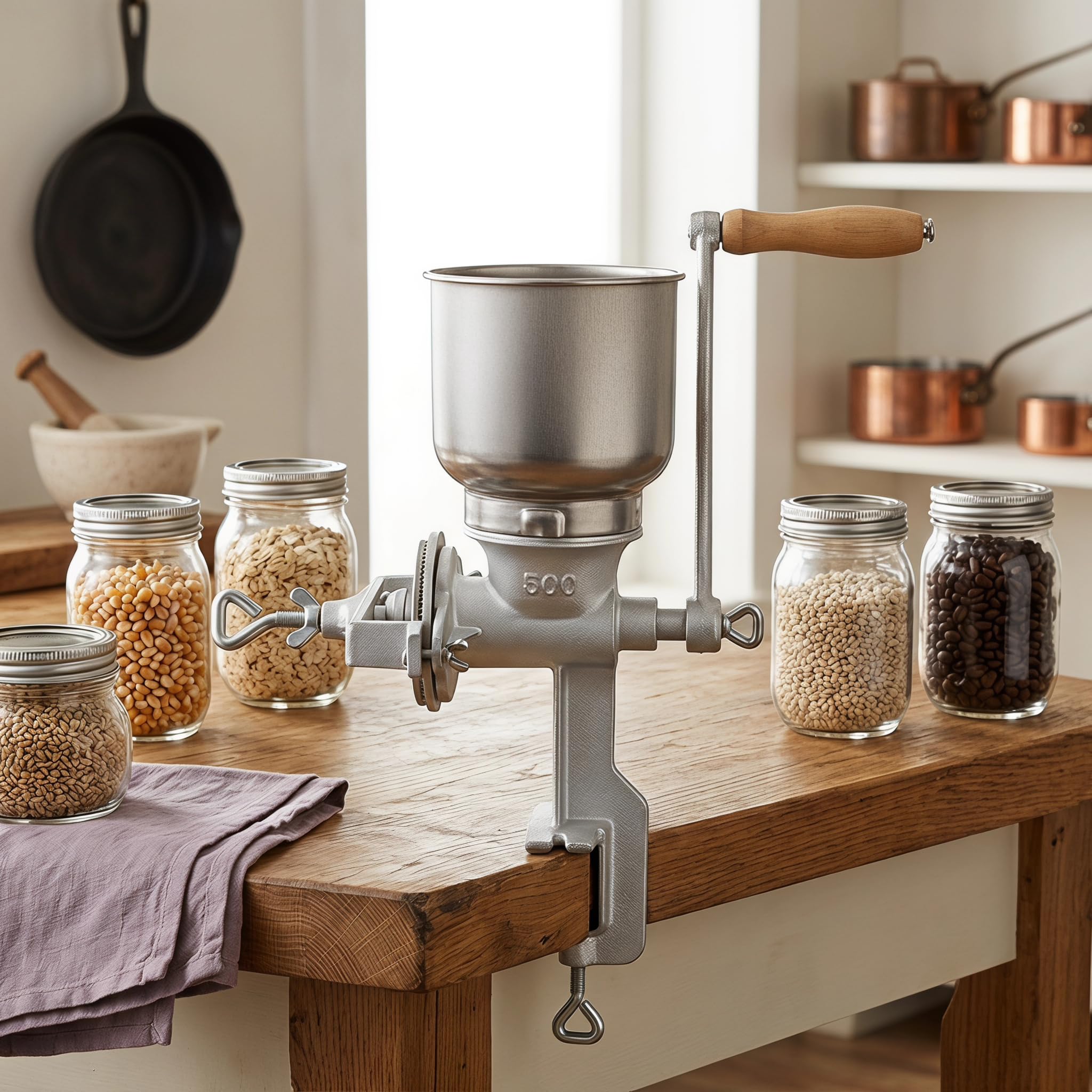Photo 1 of NicBex Manual Grain Mill - Silver