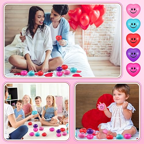 Miniatura 5 de 60 bolas de estrés para San Valentín con forma de corazón, sonrisa, cara, bolas de espuma en forma de corazón, bolas de alivio del estrés para
