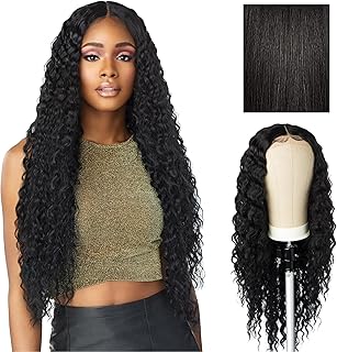 Sensationnel Butta Lace Wigs - Unit 3 Extra Wide 5 Inch Deep Parting Synthetic Preplucked Hairline Glueless Lacefront (1B OFFBLACK)