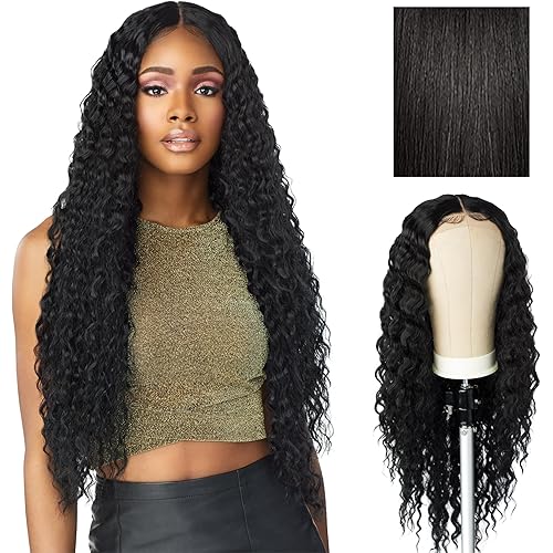 Sensationnel Butta Lace Wigs - Unit 3 Extra Wide 5 Inch Deep Parting Synthetic Preplucked Hairline Glueless Lacefront (1B OFFBLACK)