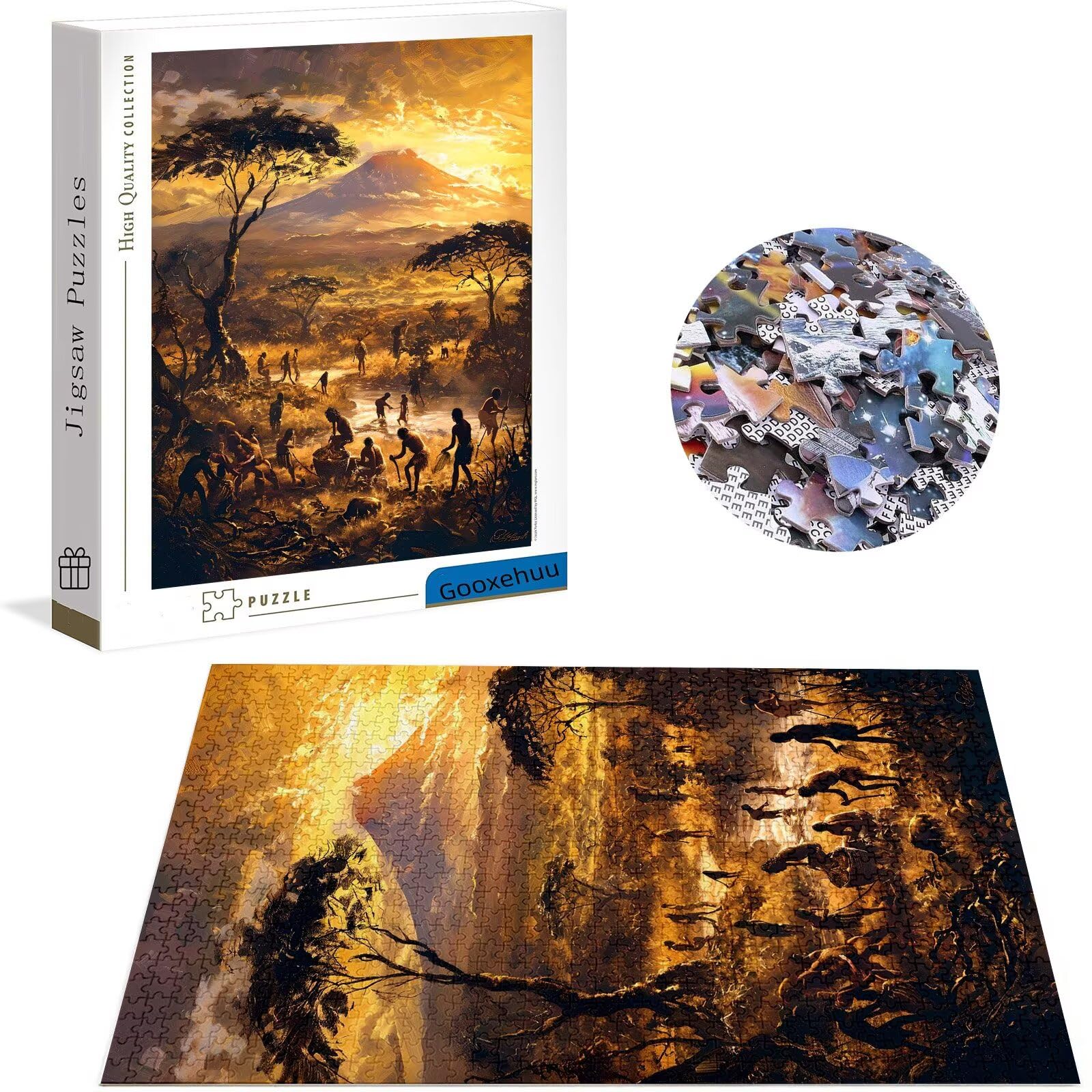 Puzzle 4000 Teile Afrika Puzzle Erwachsene, Holzpuzzle Klassische Puzzles Wiese Jigsaw Puzzles für Erwachsene Kinder, Clevere Rätsel Wooden Jigsaw, Geschicklichkeitsspiel für die Ganze Familie g-695