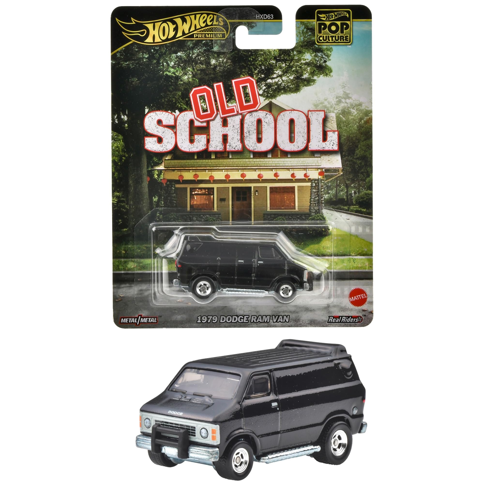 Hot Wheels Pop Culture 1979 Dodge Ram Van - Old School Van Vehicle Toy Mini Car 3 Years Old Black HVJ38
