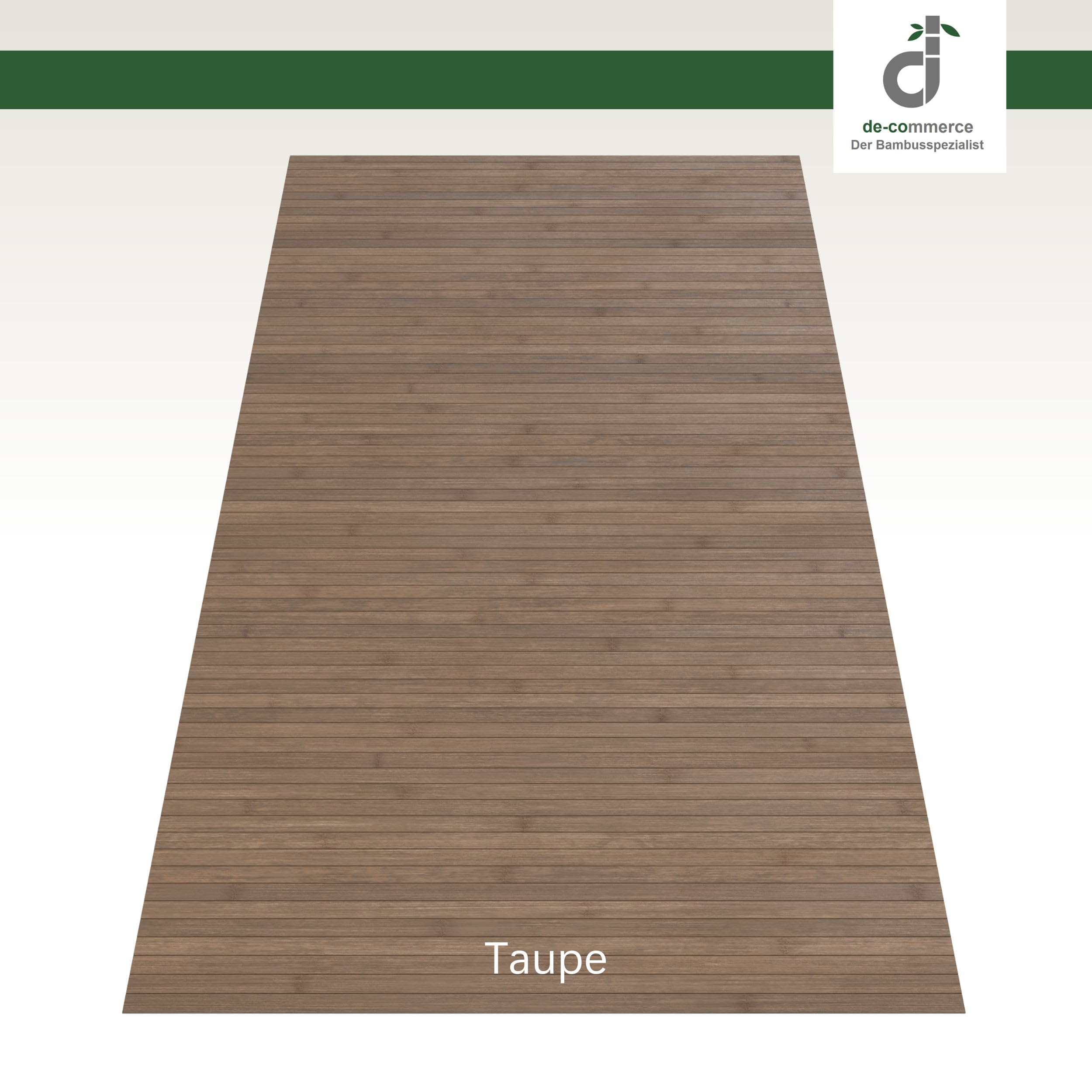 Amazon.de: DE-COmmerce Bambusteppich Massive Taupe, 200x250 cm, 17mm  gehrtete Stege, massiver Teppich ohne Bordre, Bambusmatte