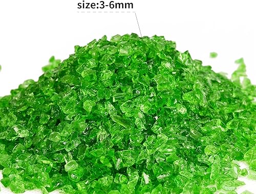 Miniatura 3 de LePe Vidrio de fuego triturado para manualidades, piedra de grava de vidrio templado reflectante, vidrio roto, chips de gemas de fuego para