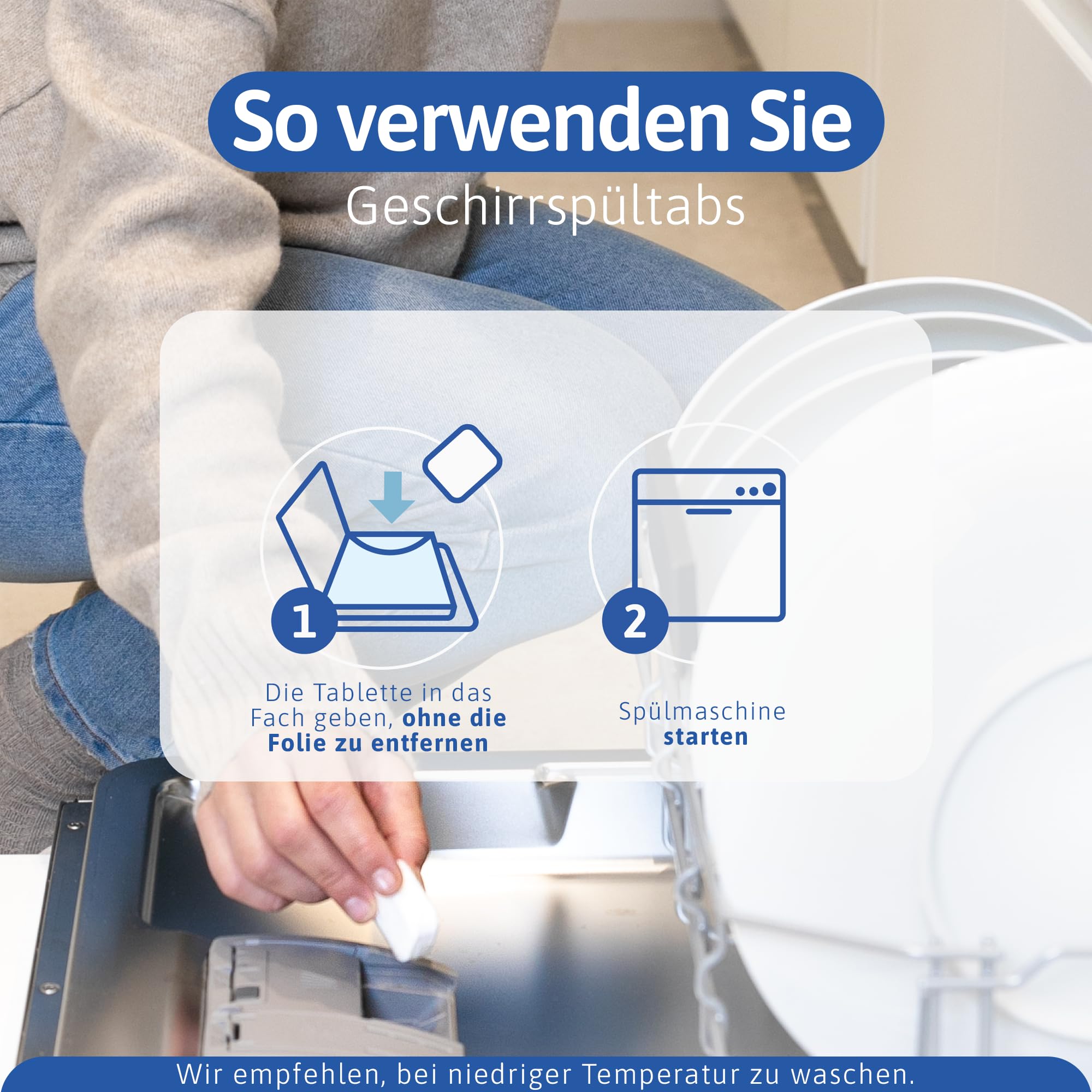 Natulim 6in1 Öko Spülmaschinentabs Geschirrspültabs ohne Plastik mit starker Reinigungskraft, Spültabs mit Entkalkung, Glanz & Glasschutz, Extra-Trockeneffekt – 4er-Pack – 30 Stück