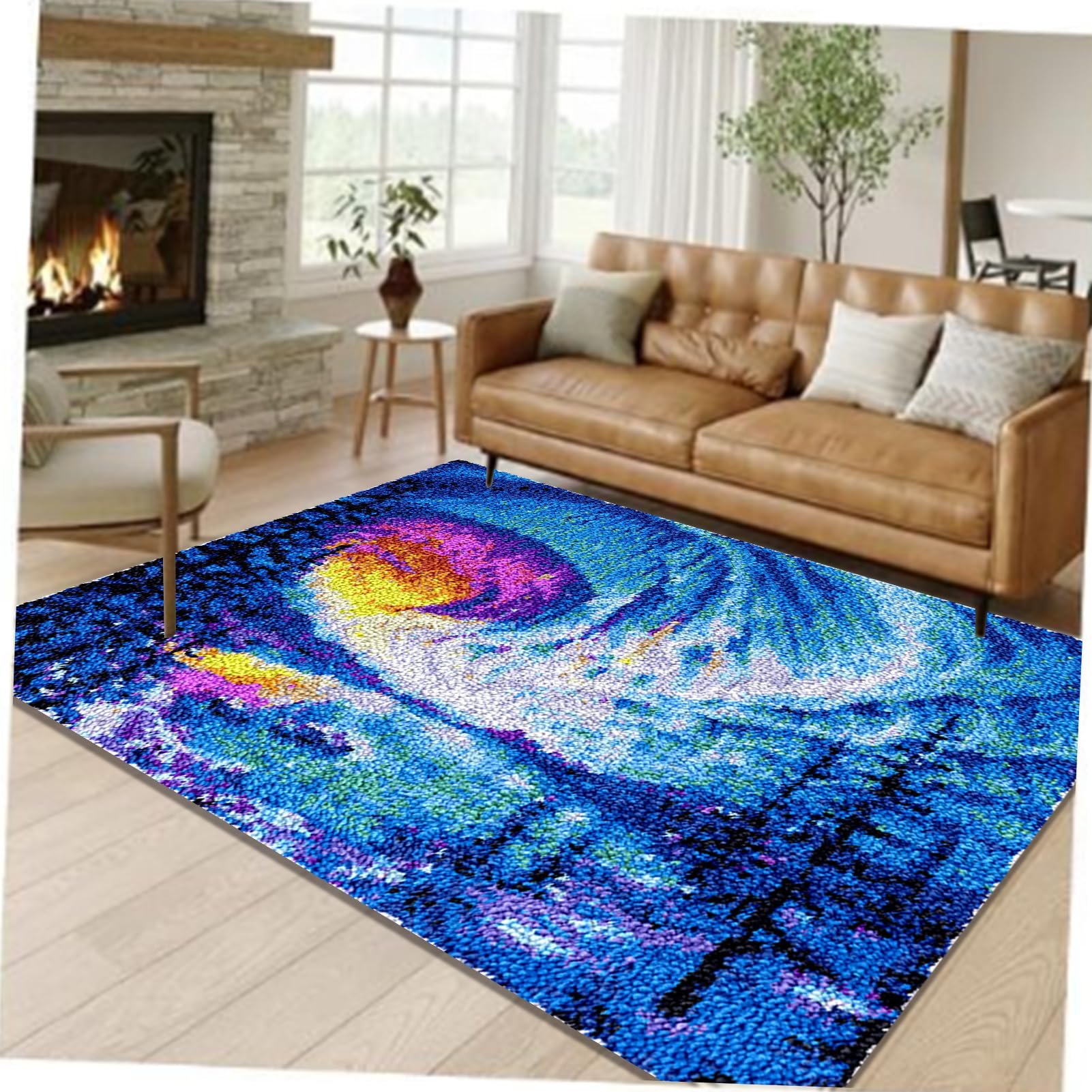 80 x 115 cm, zestawy haczyków, do produkcji dywanów, rękodzieło, z kolorowym wzorem, duży zatrzask, zestaw dywaników, zestawy do produkcji dywanów, DIY, rękodzieło, niedokończona, ręcznie robiona