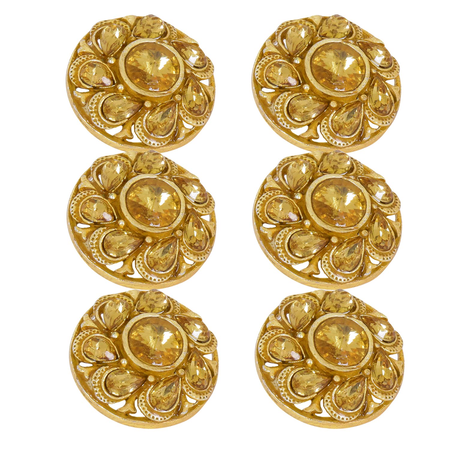 tripin Antique Alloy Round Button for Coat Blazer Suit, Sherwani and Indian Dresses Sports Coat Uniform Jacket Beautiful Ethnic Classy Design (Pcs - 6) (Golden - Yellow)-picture-32