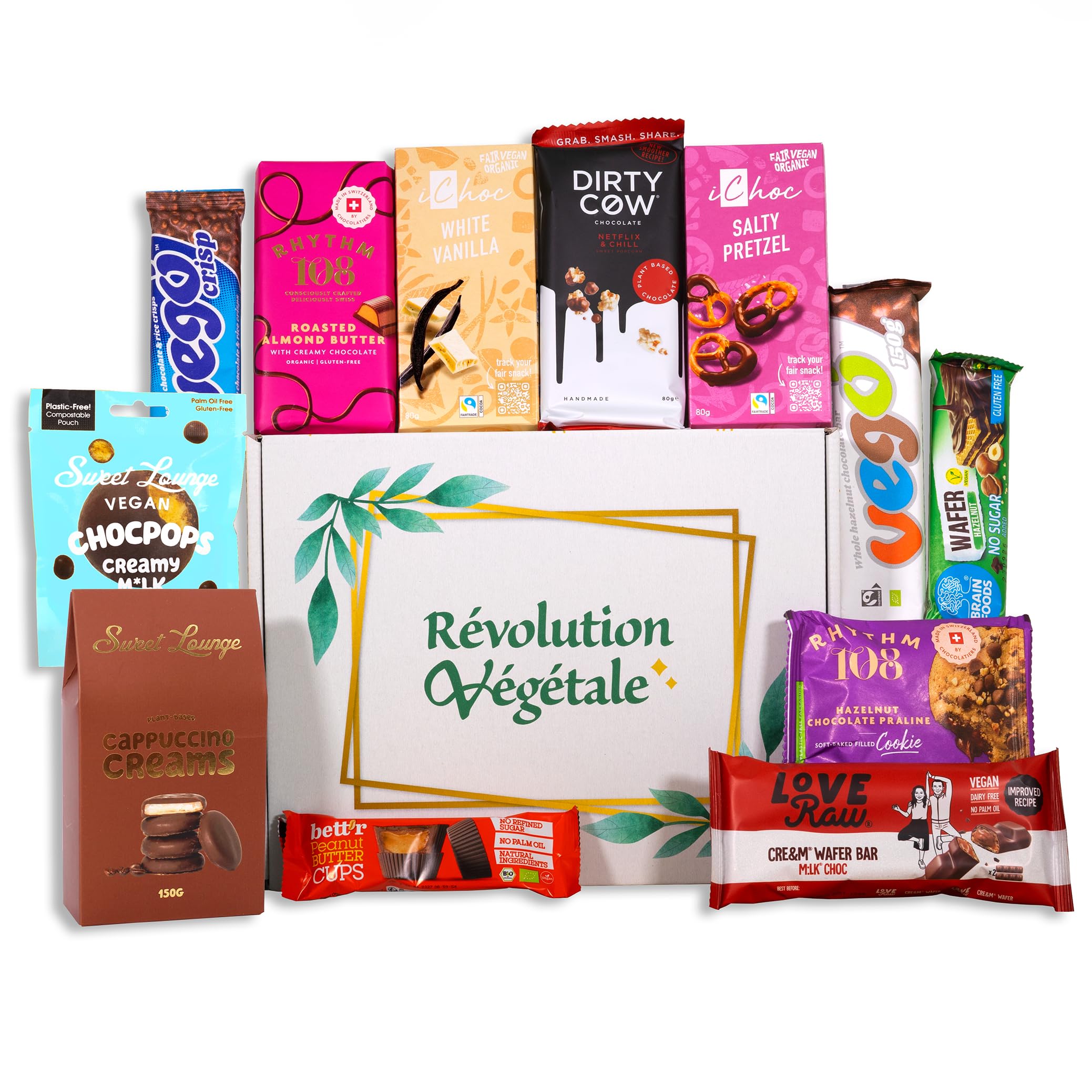 Coffret Cadeau Chocolat Vegan Deluxe, 12 Gourmandises Premium - Révolution Végétale