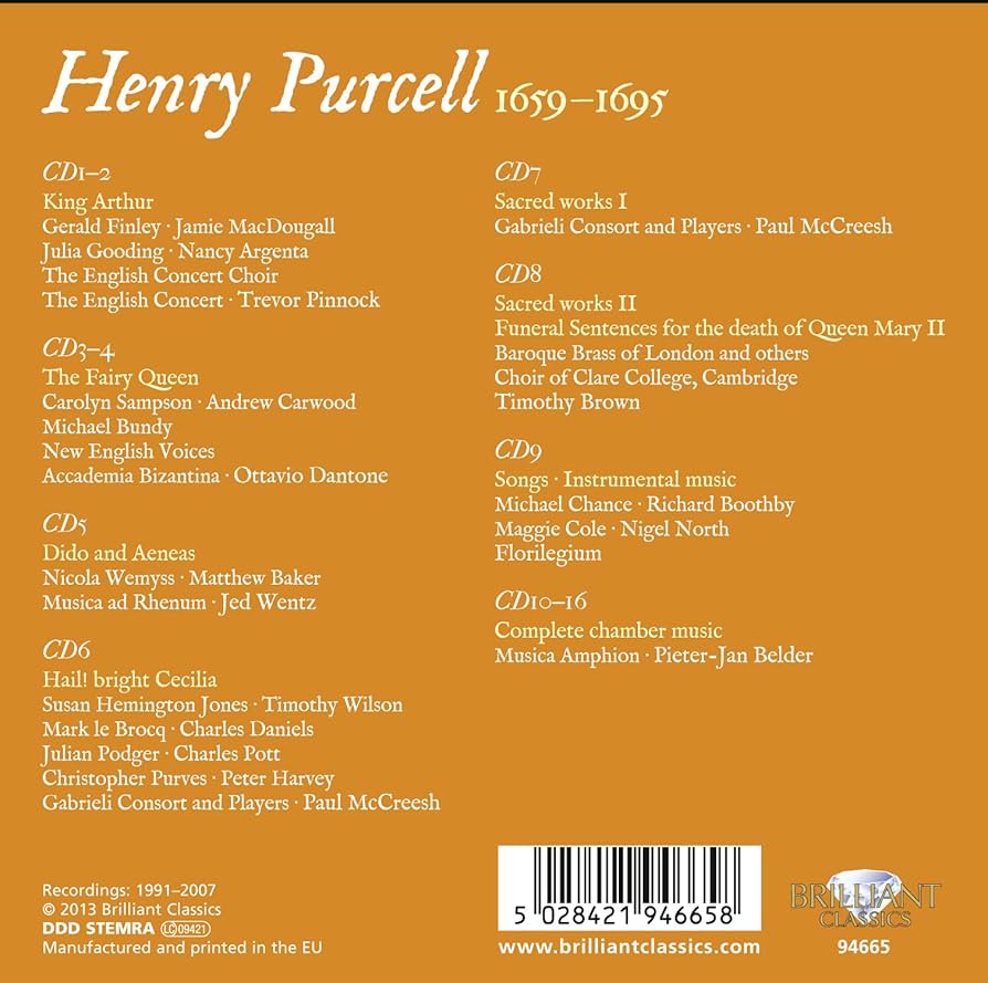 パーセル 作品集 [16CD] Amazon.co.jp: パーセル:作品集: Music