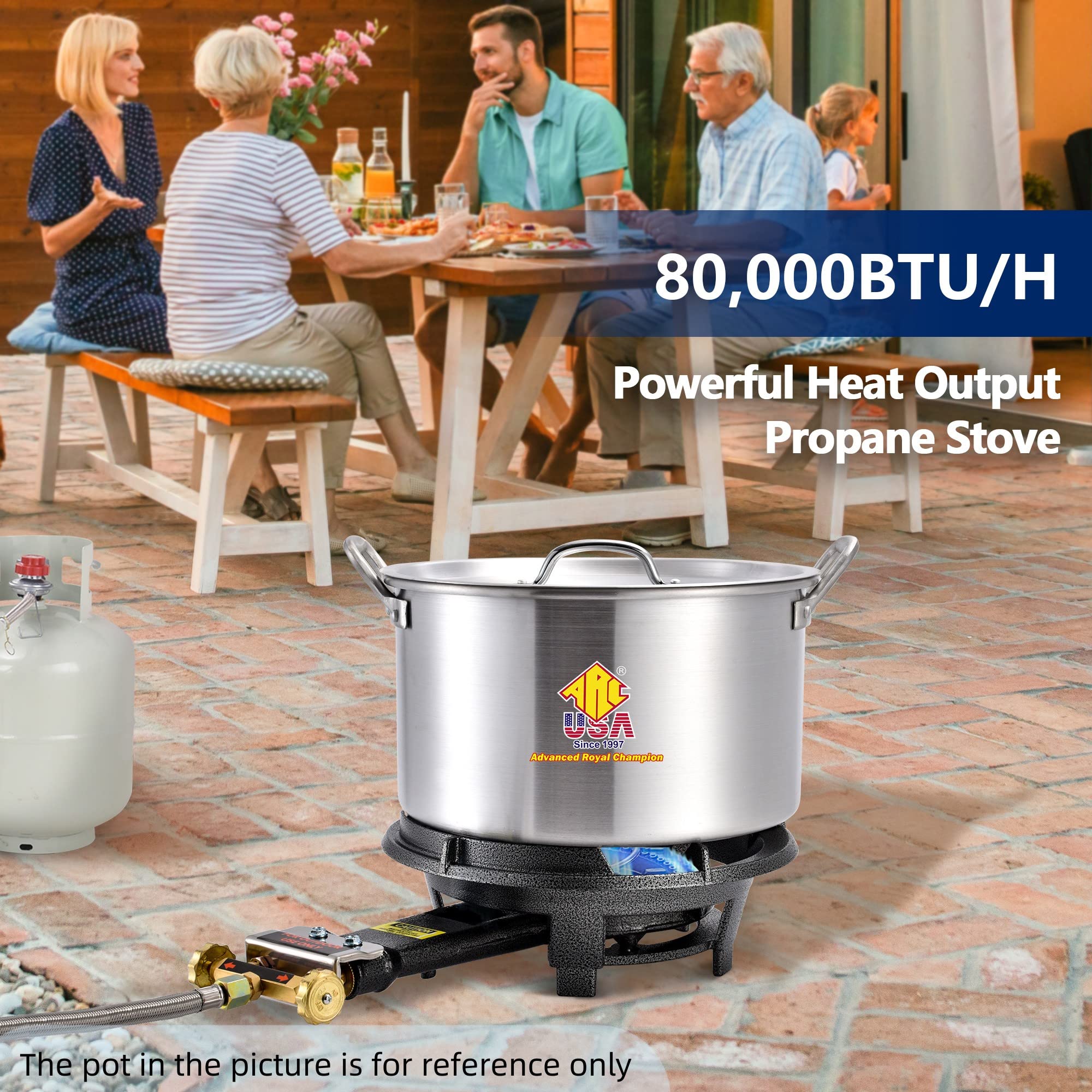 Amazon.com : ARC Outdoor Propane Burner Stove, 13 Single Propane Burner,  Cast Iron Portable Propane Burner With 0-20 PSI Adjustable Regulator And  Stainless Steel Hose, Perfect For Outdoor Wok Burner : Patio,