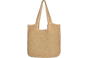 Women's Handwoven Rattan Straw Beach Bag
