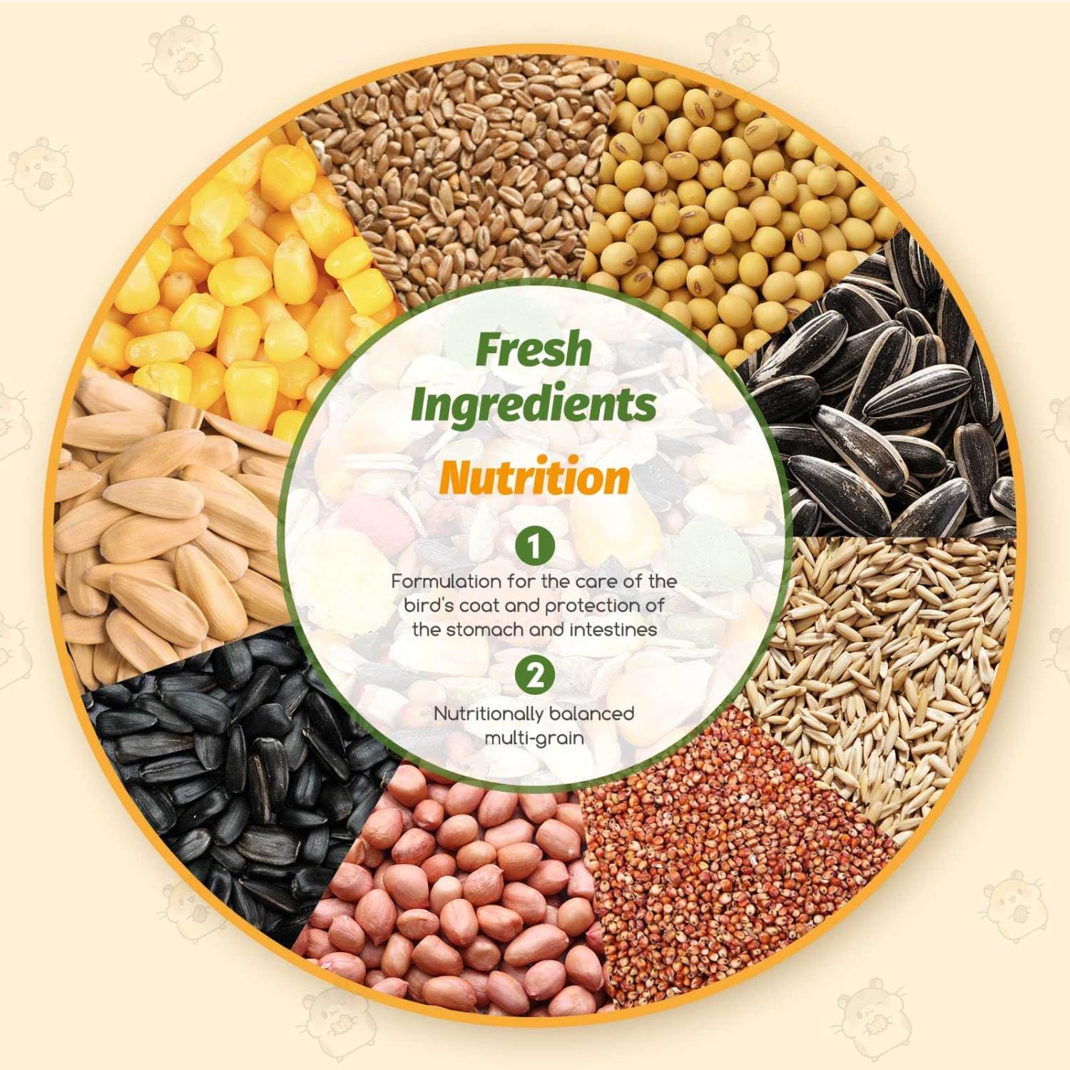 Nobleza - (500g) Mangime per Criceti, Cibo per Gerbilli, Alimento Completo per Criceti in Sacchetto, Pasto Misto di Vitamine e Fibre