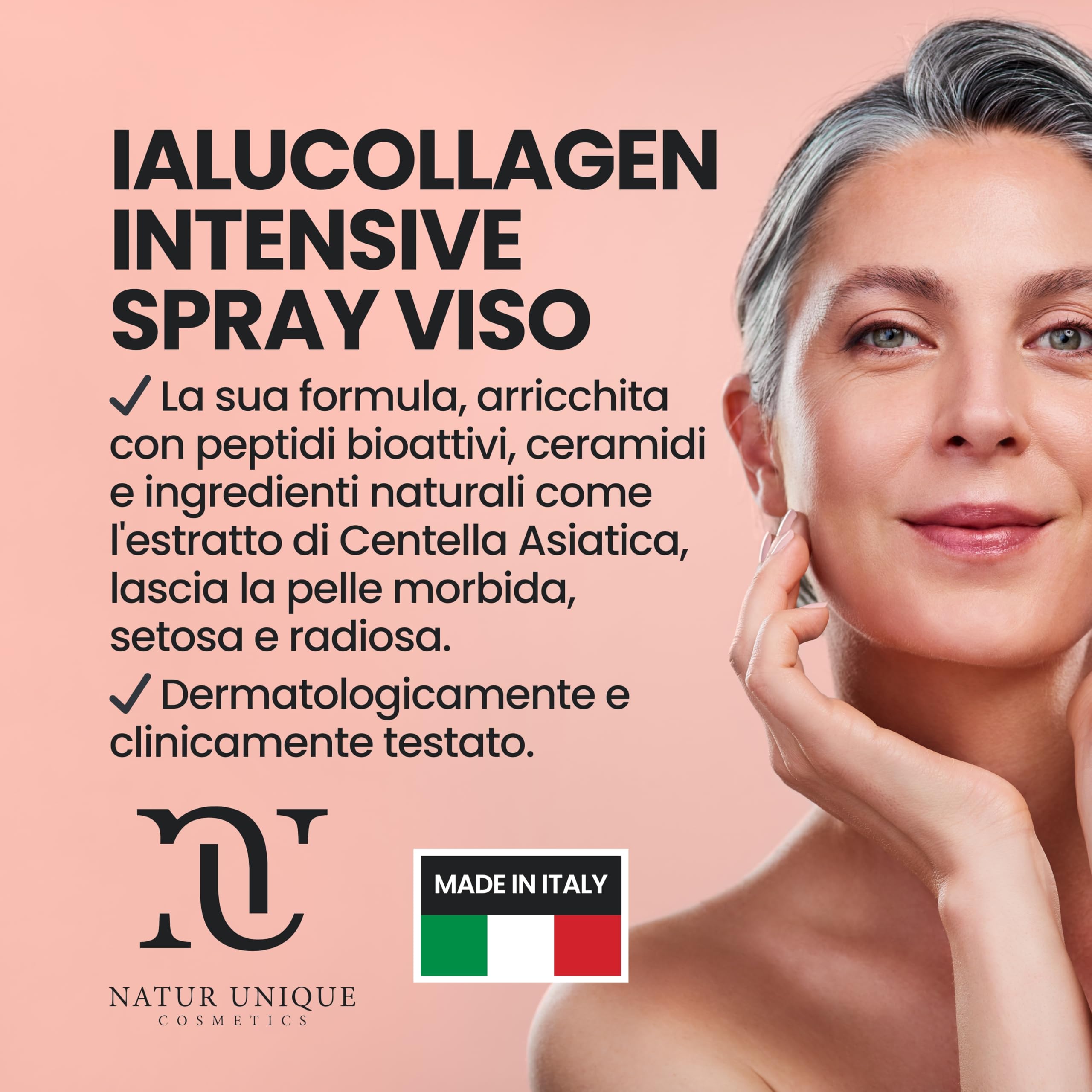Natur Unique - IALUCOLLAGEN COLLAGEN INTENSIVE SPRAY VISO 50ML | Booster Rivitalizzante e Illuminante con Collagene e Acido Ialuronico | Prodotto in Korea