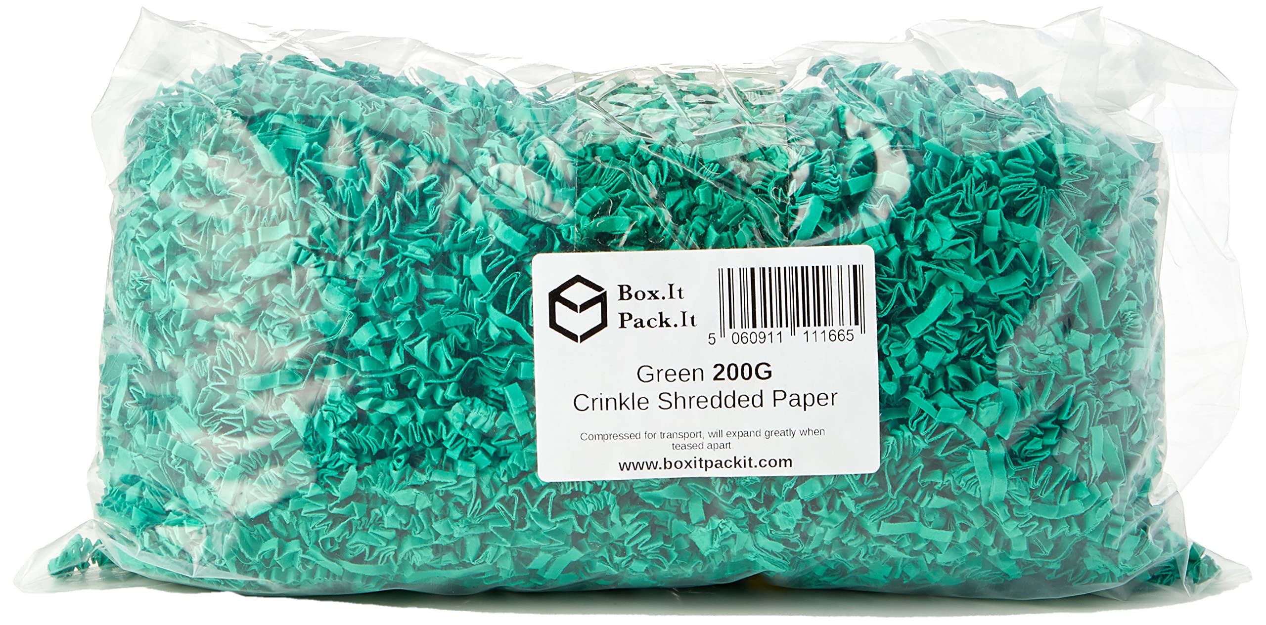 Box.it.pack.it Shredded Crinkle ZigZag Kraft Paper, Green, 200g โ image 1